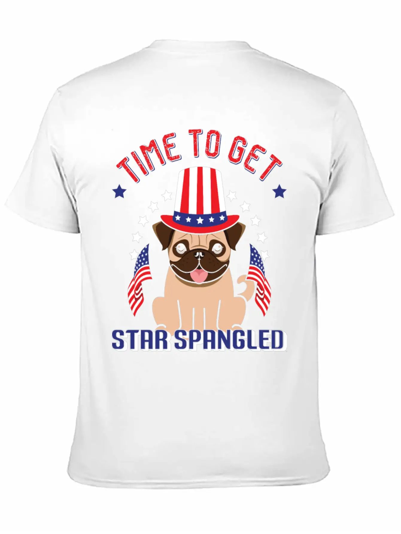 Time To Get Star Spangled Hammered Essential Cotton Tee For Daily Outfits – Unisex Style