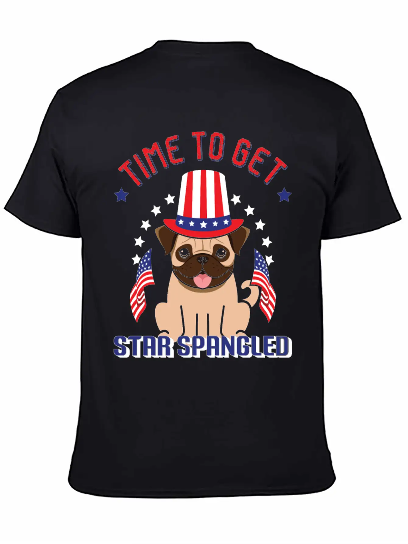 Time To Get Star Spangled Hammered Essential Cotton Tee For Daily Outfits – Unisex Style