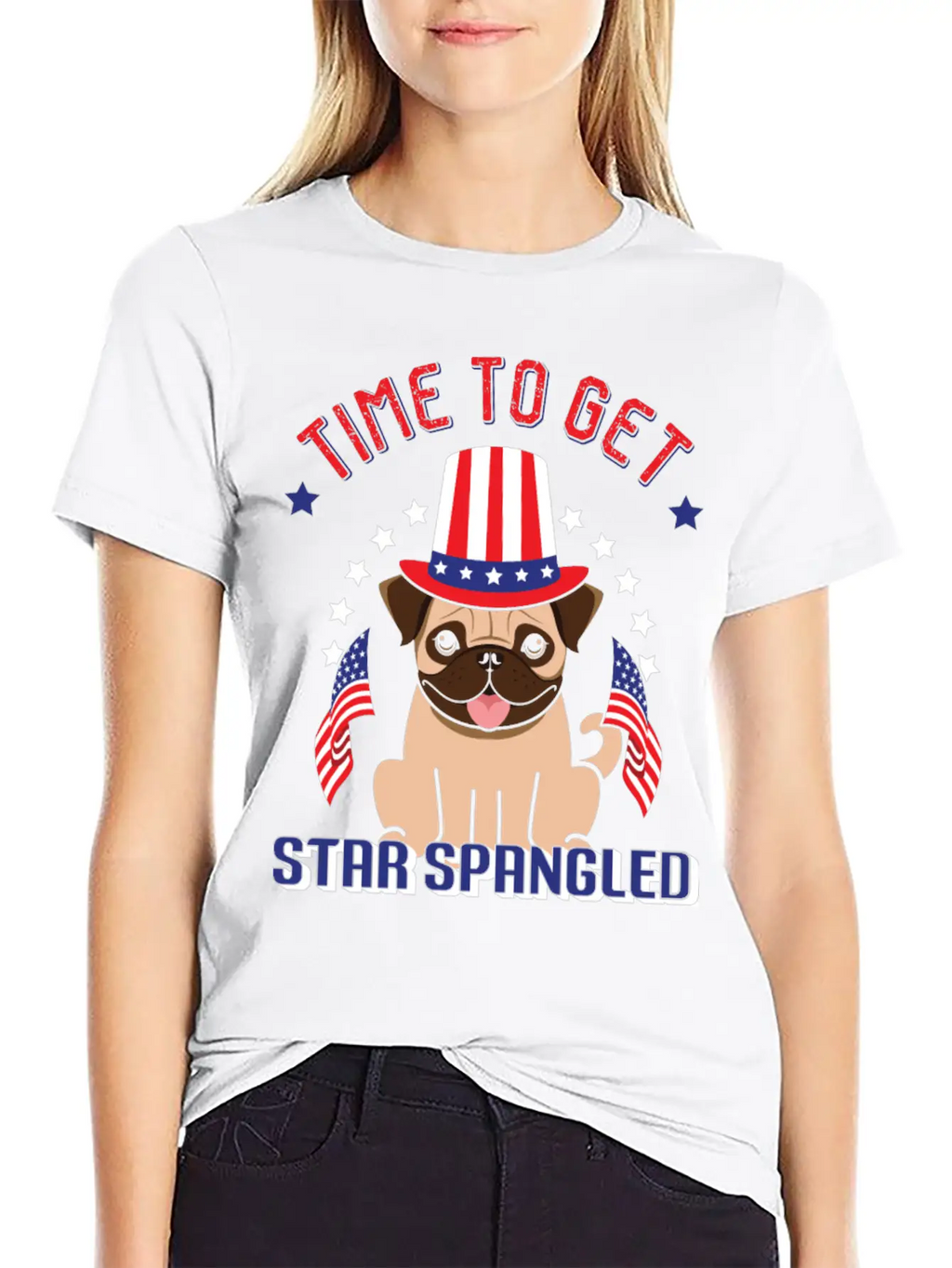 Time To Get Star Spangled Hammered Essential Cotton Tee For Daily Outfits – Unisex Style