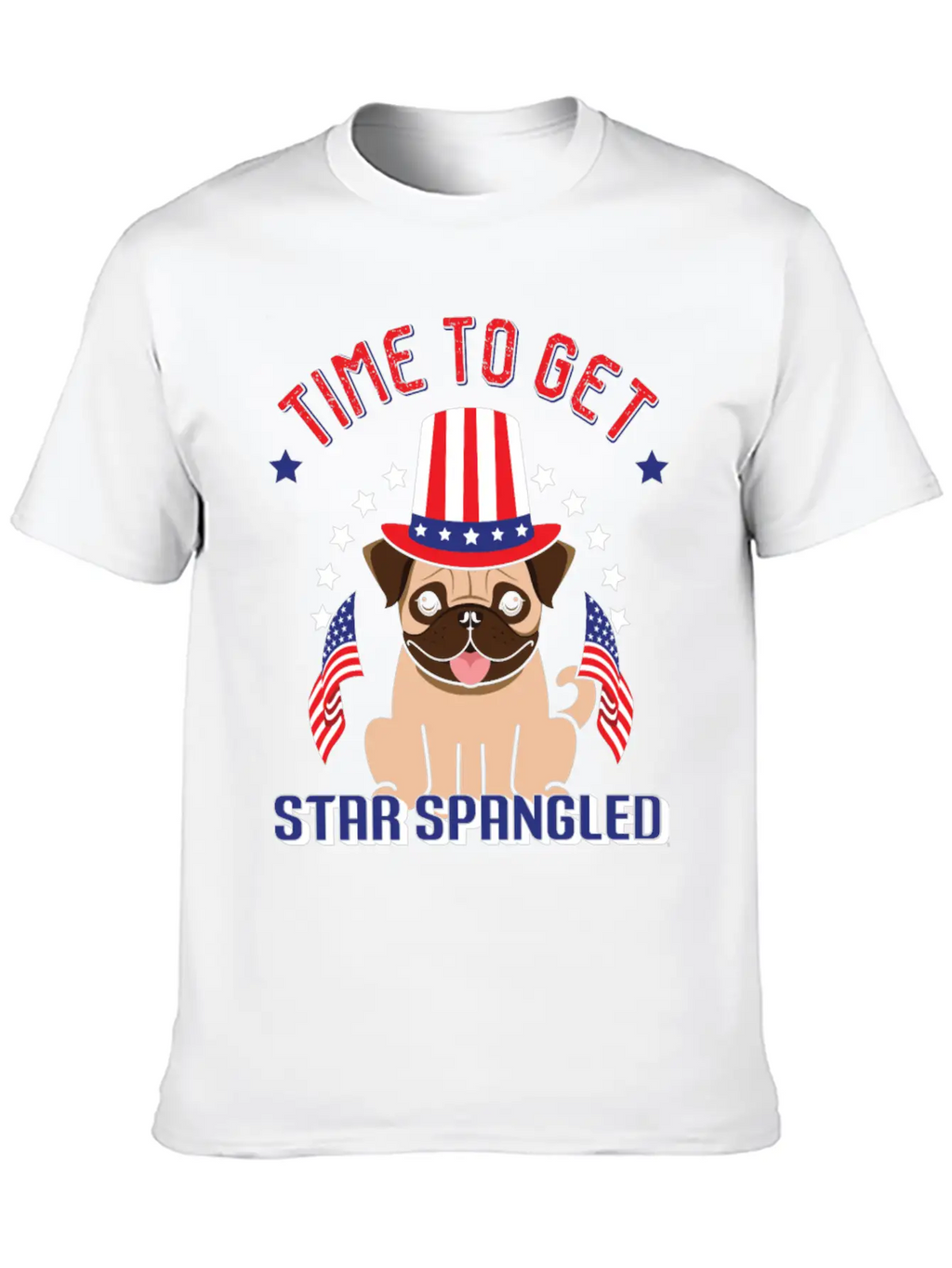 Time To Get Star Spangled Hammered Essential Cotton Tee For Daily Outfits – Unisex Style