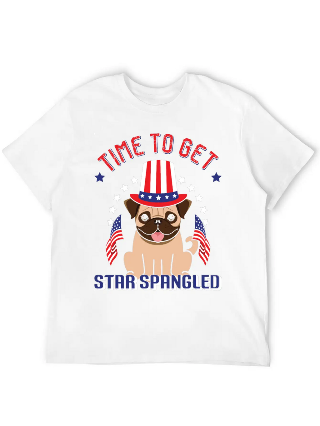 Time To Get Star Spangled Hammered Essential Cotton Tee For Daily Outfits – Unisex Style