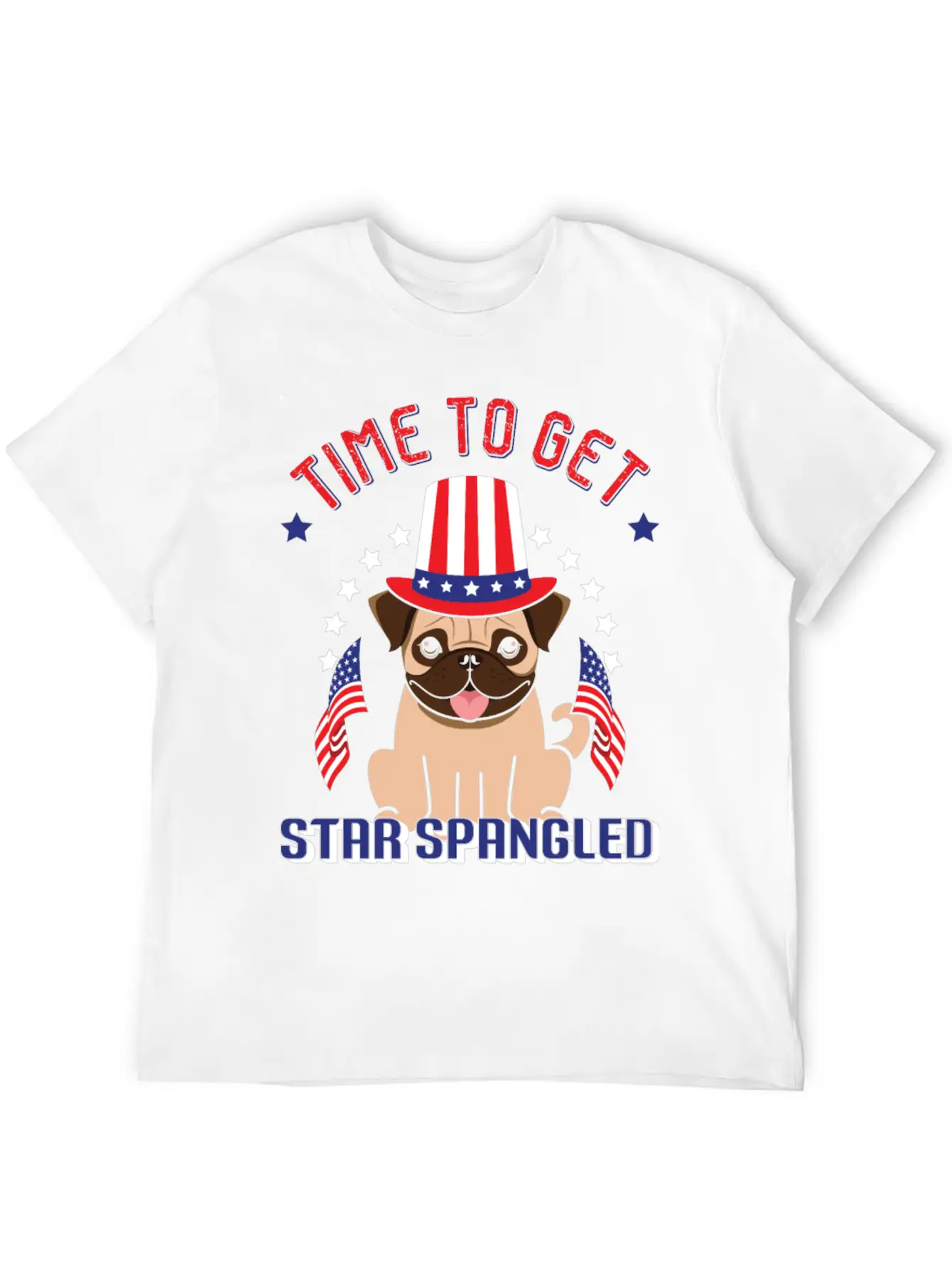 Time To Get Star Spangled Hammered Essential Cotton Tee For Daily Outfits – Unisex Style