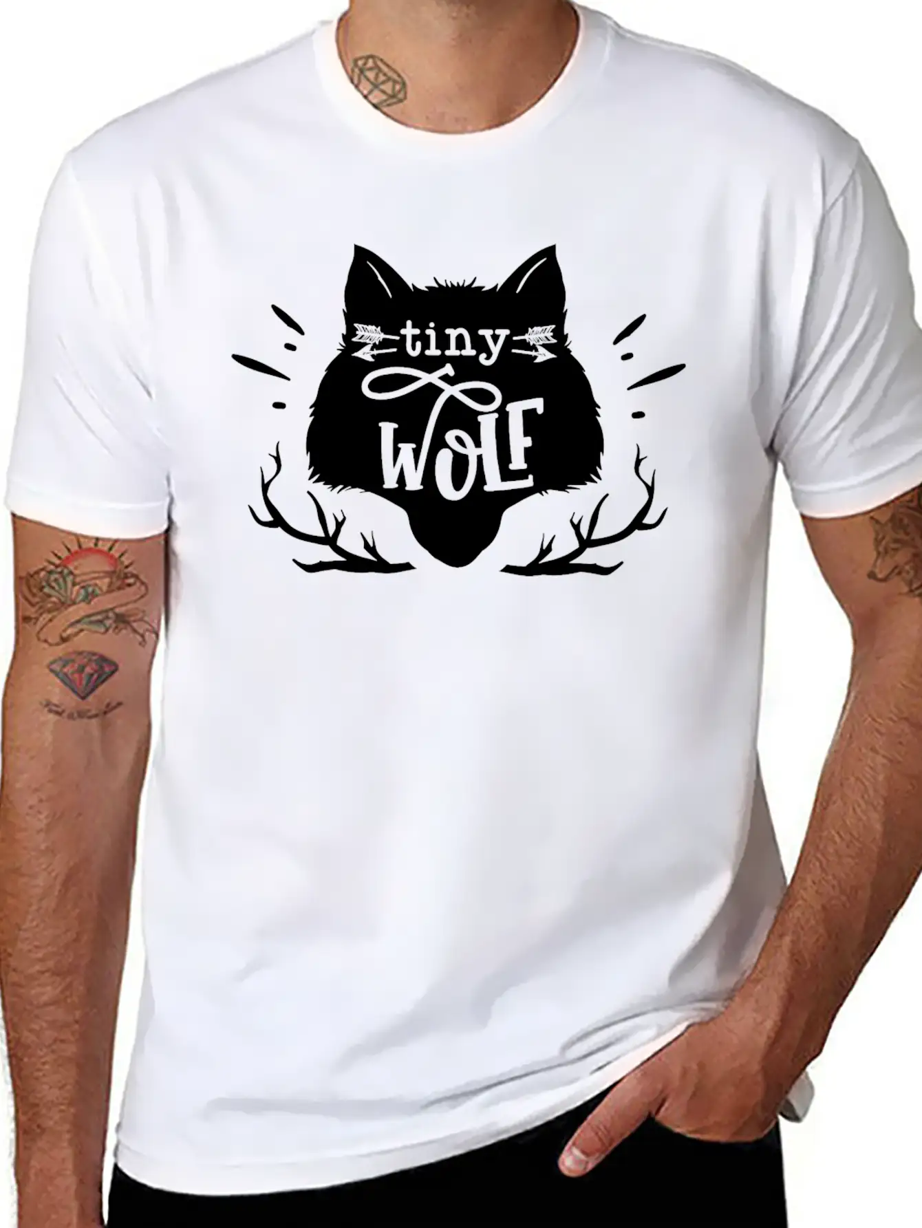 Tiny Wolf Son Little Brother Birthday Family Gift Unisex Short Sleeve Soft Cotton T-Shirt – Casual Everyday Wear