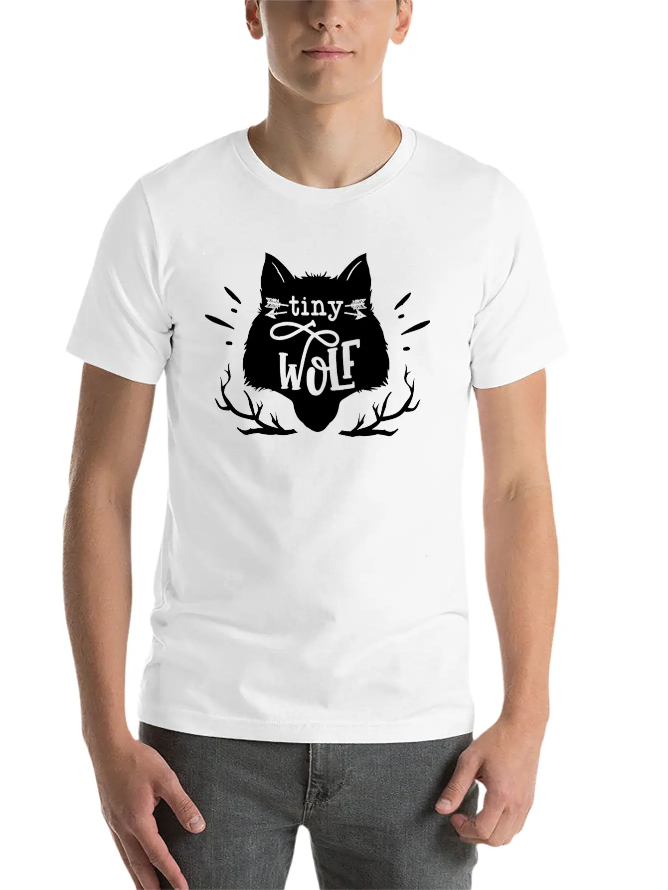 Tiny Wolf Son Little Brother Birthday Family Gift Unisex Short Sleeve Soft Cotton T-Shirt – Casual Everyday Wear