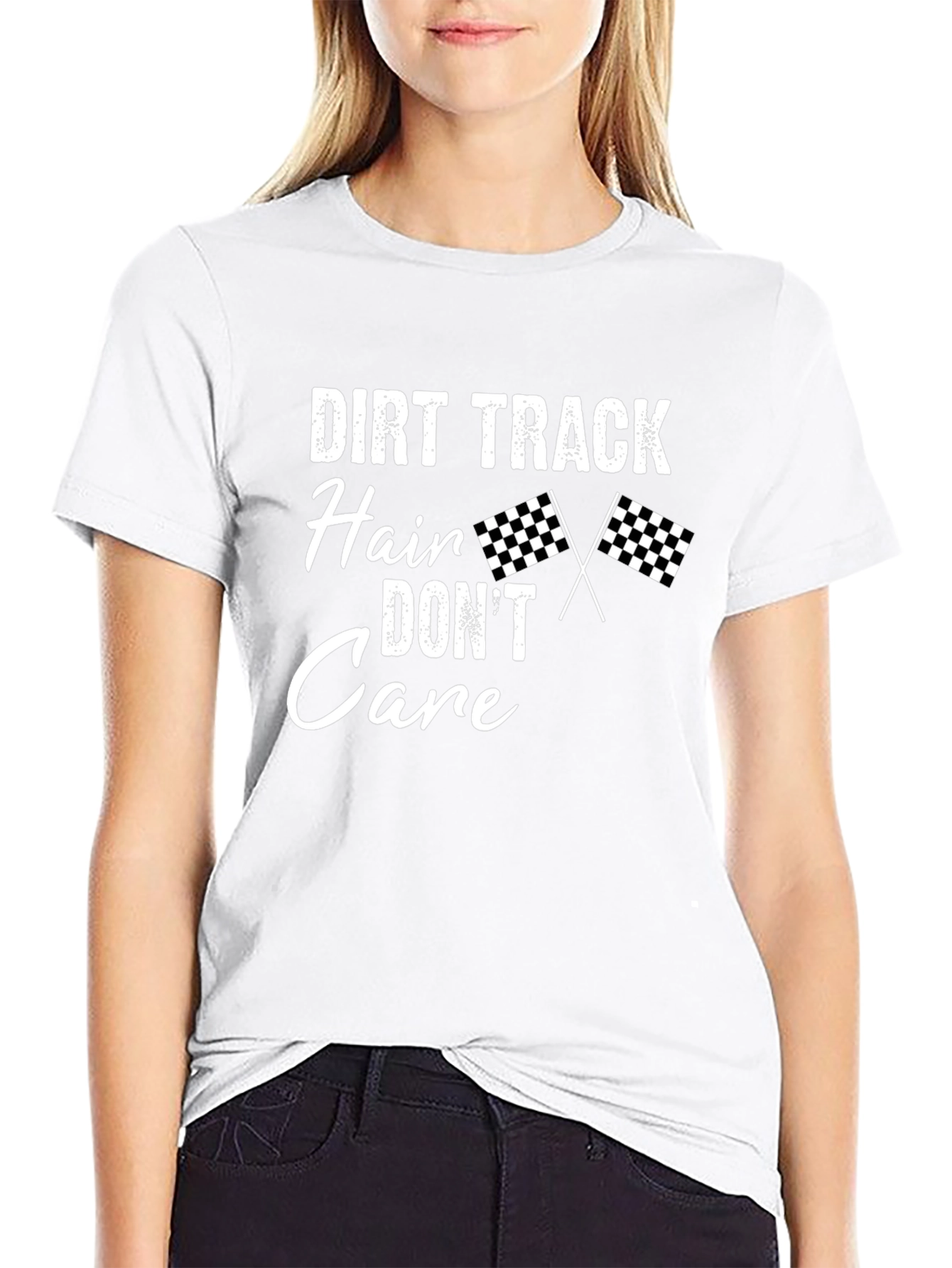 Dirt Track Hair Dont Care T-Shirt