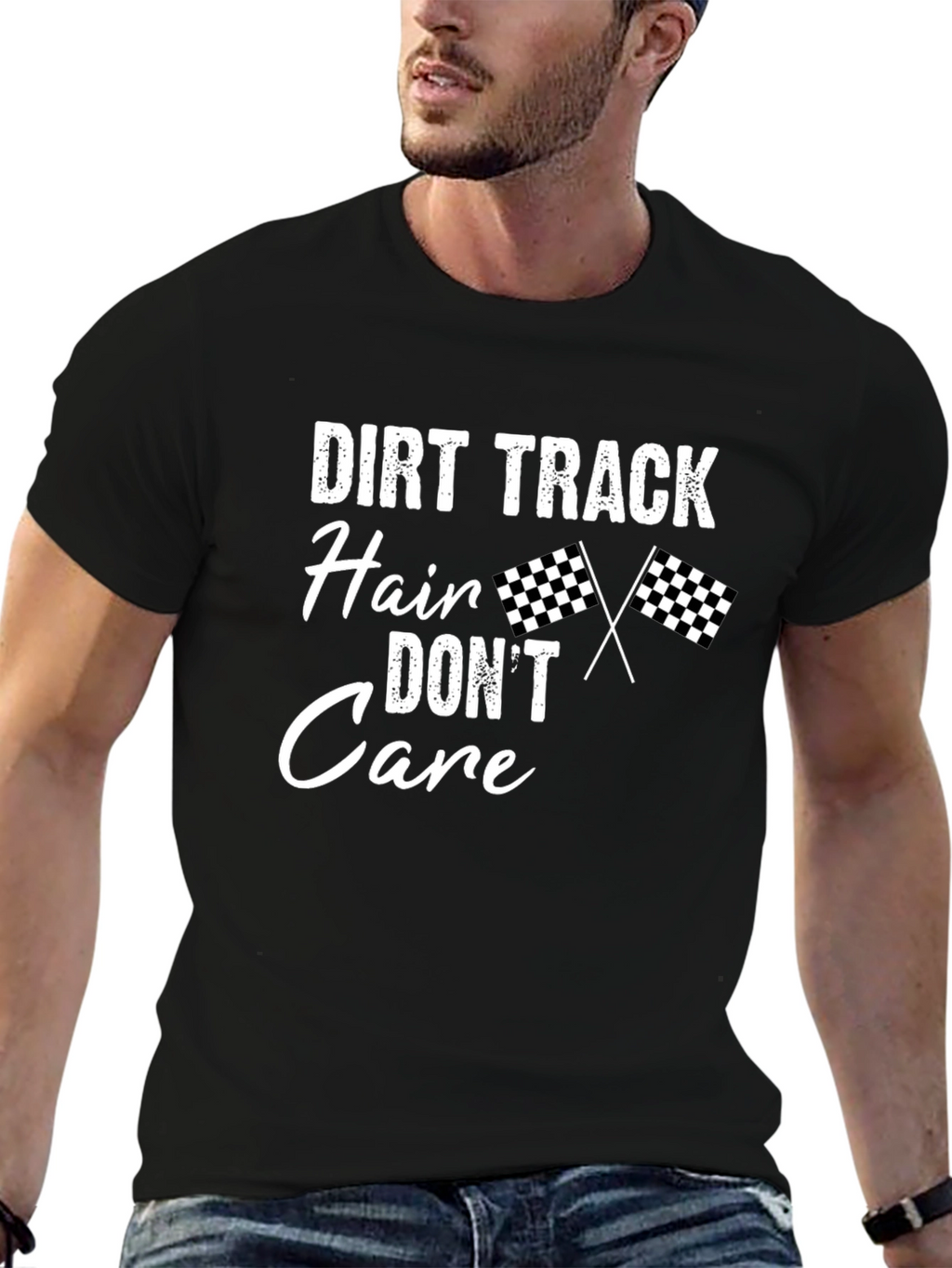 Dirt Track Hair Dont Care T-Shirt