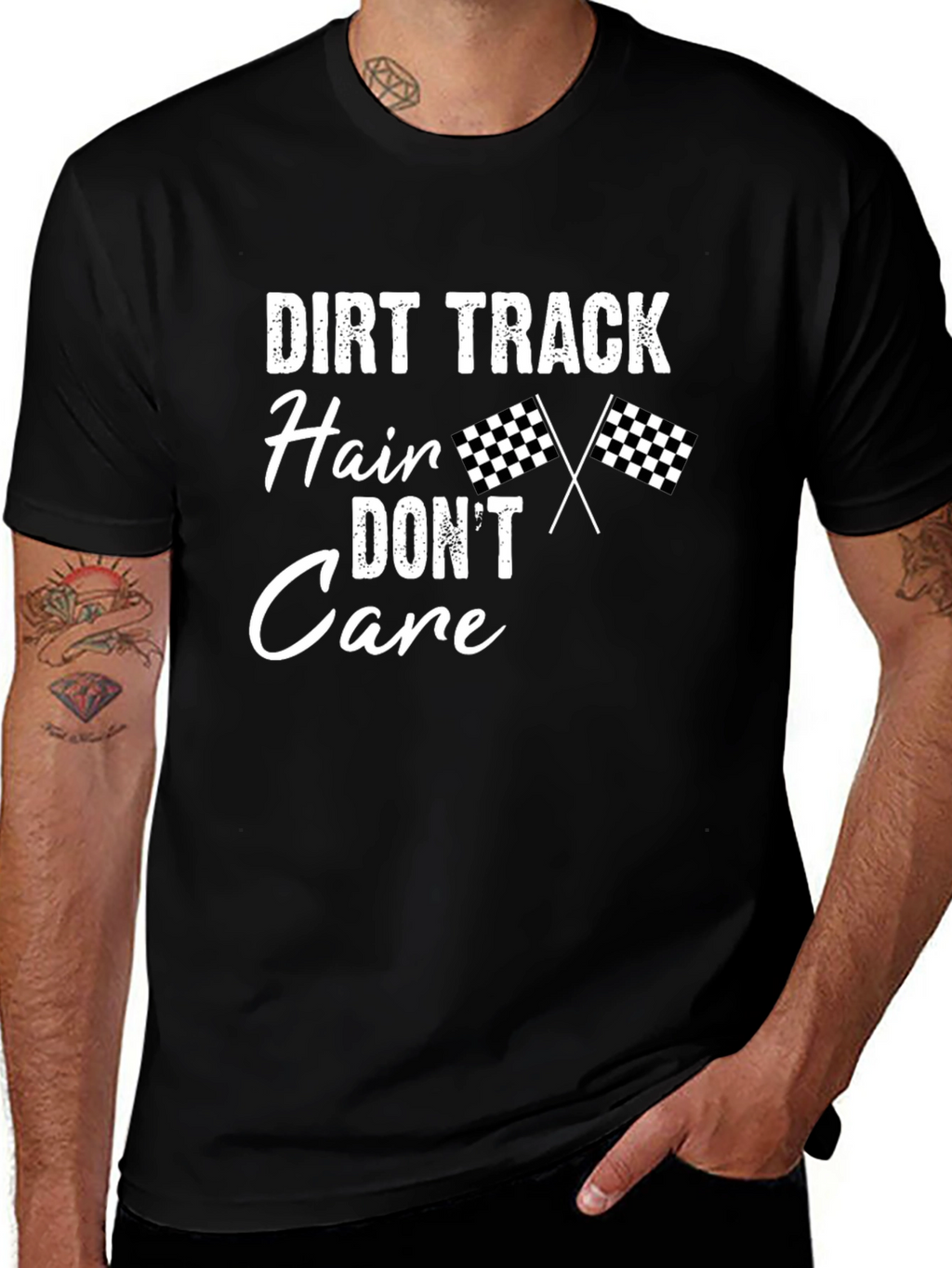 Dirt Track Hair Dont Care T-Shirt