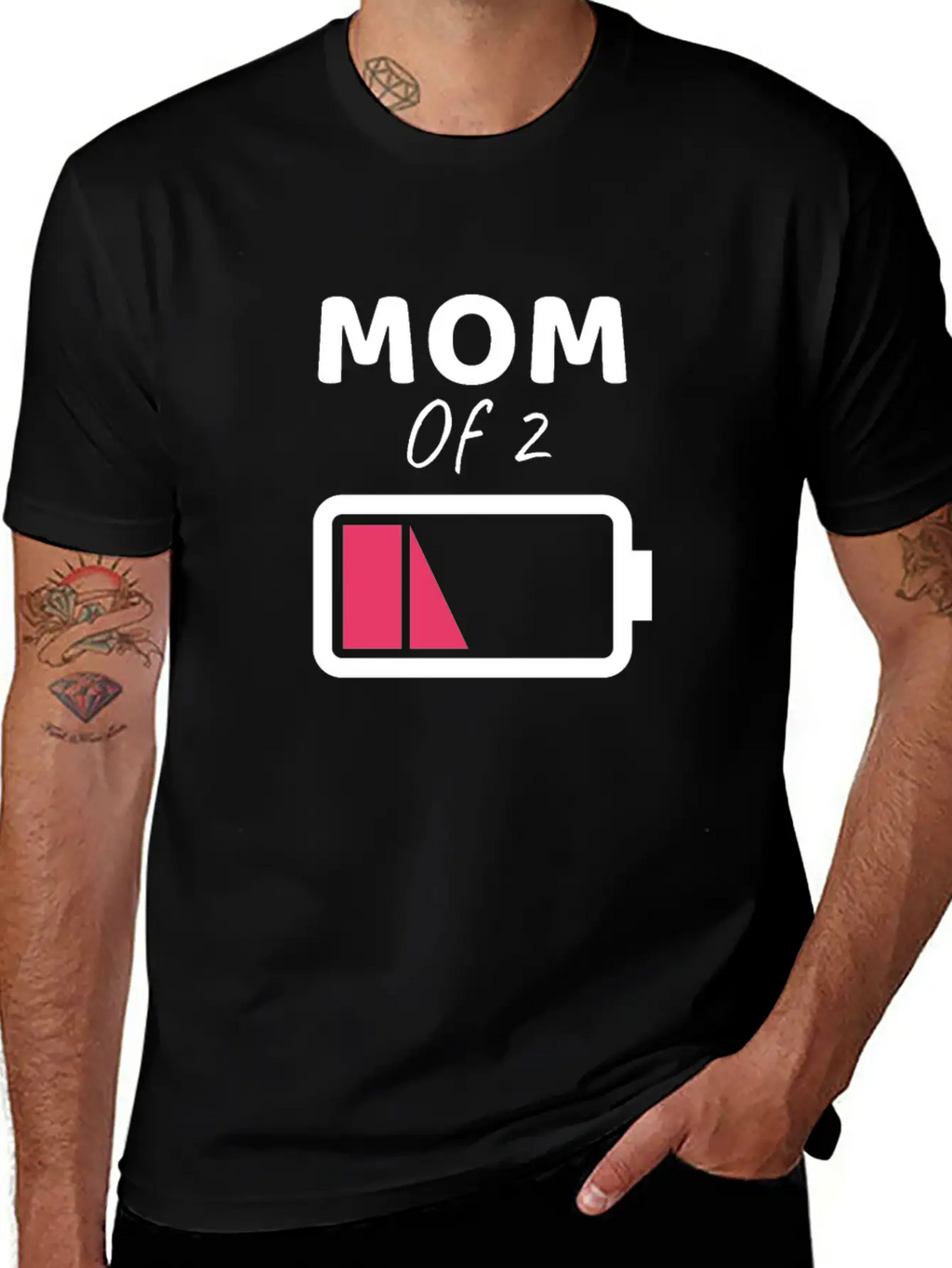 Tired Mom Mom Of 2 Gift Mom Of 2 Boys Gift Stylish Everyday T-Shirt – Unisex Basic Cotton Tee
