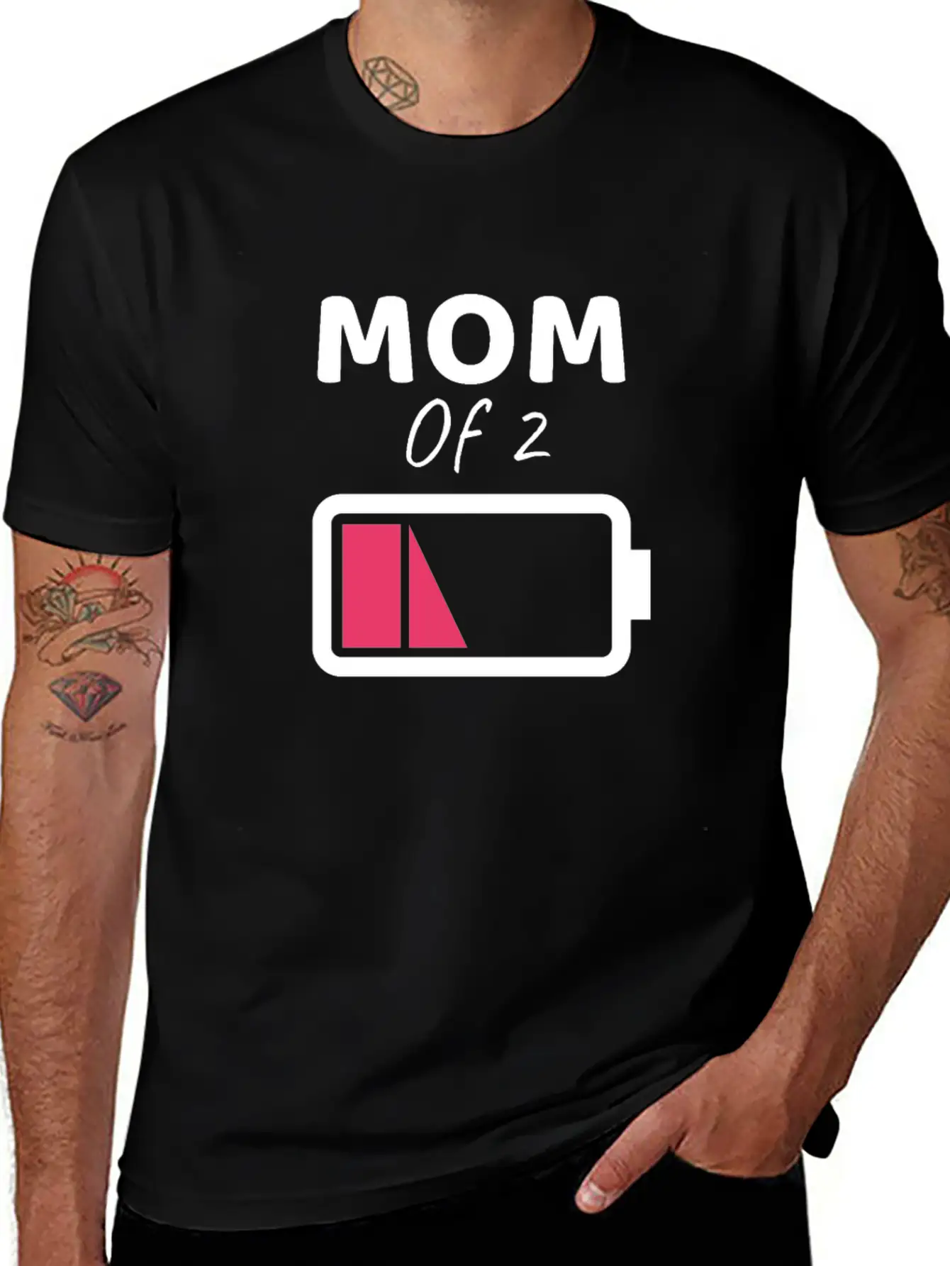 Tired Mom Mom Of 2 Gift Mom Of 2 Boys Gift Stylish Everyday T-Shirt – Unisex Basic Cotton Tee