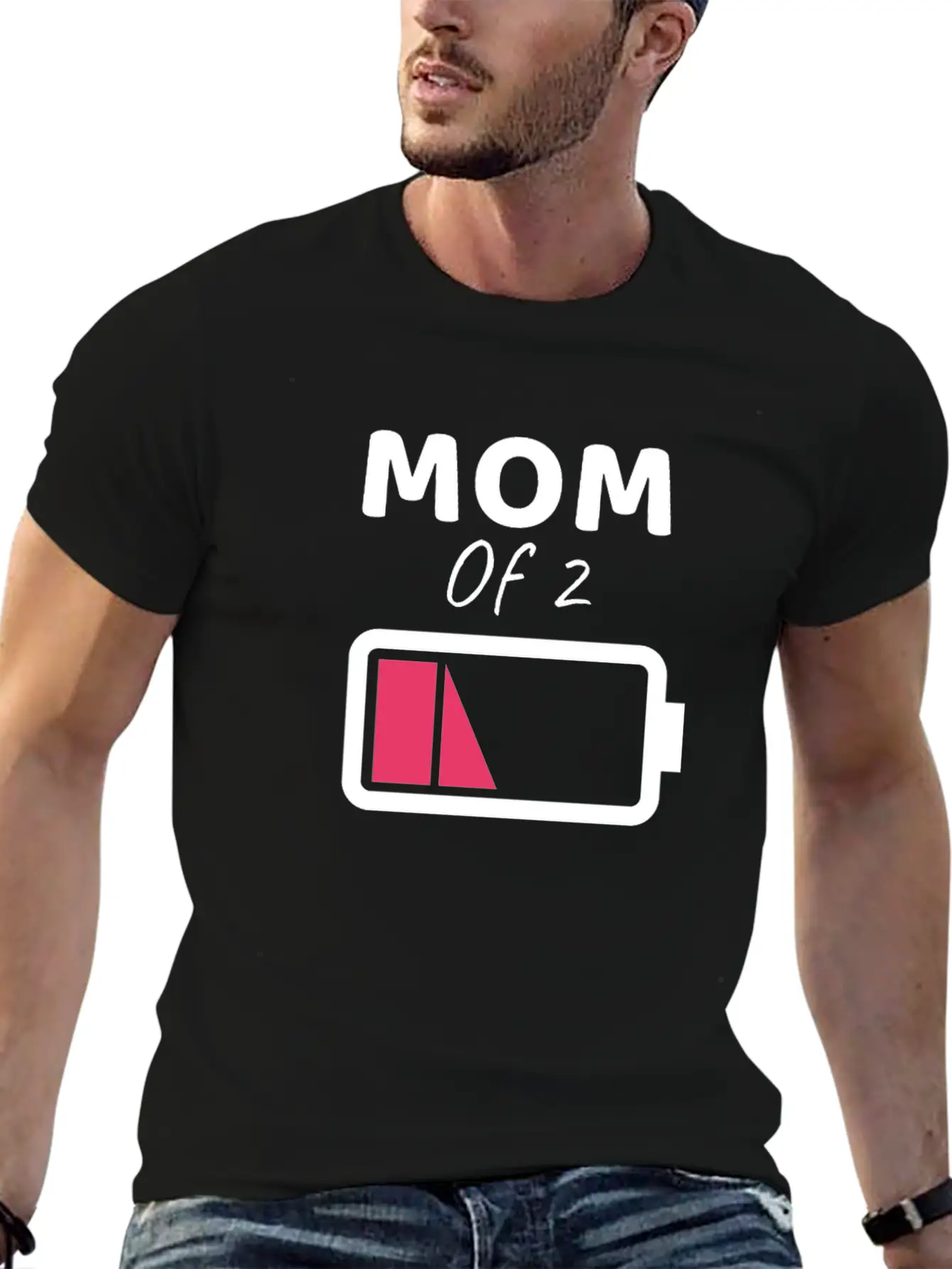 Tired Mom Mom Of 2 Gift Mom Of 2 Boys Gift Stylish Everyday T-Shirt – Unisex Basic Cotton Tee