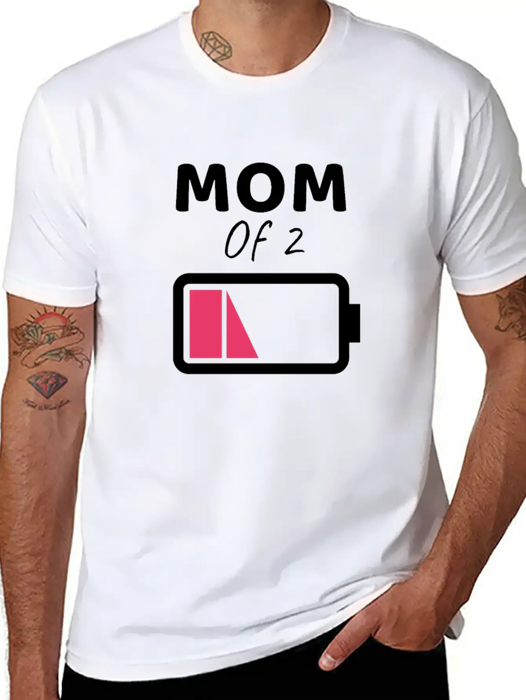Tired Mom Mom Of 2 Gift Mom Of 2 Boys Gift Stylish Everyday T-Shirt – Unisex Basic Cotton Tee