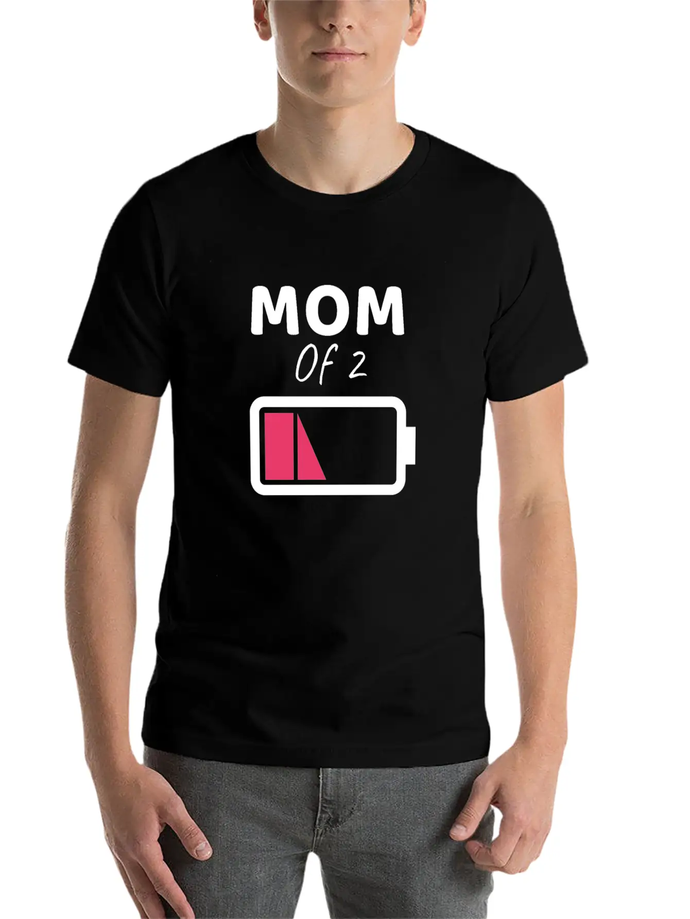 Tired Mom Mom Of 2 Gift Mom Of 2 Boys Gift Stylish Everyday T-Shirt – Unisex Basic Cotton Tee