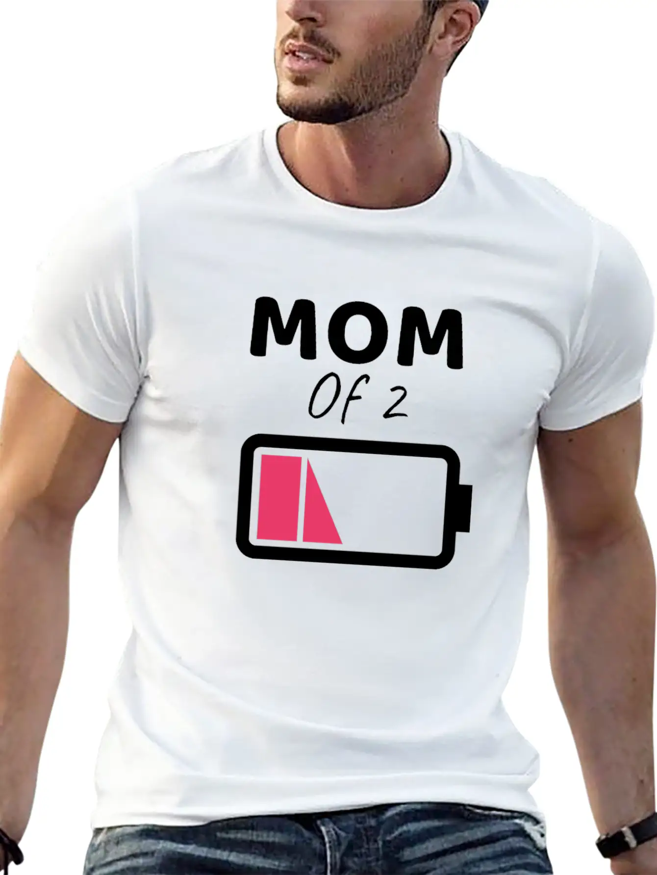 Tired Mom Mom Of 2 Gift Mom Of 2 Boys Gift Stylish Everyday T-Shirt – Unisex Basic Cotton Tee