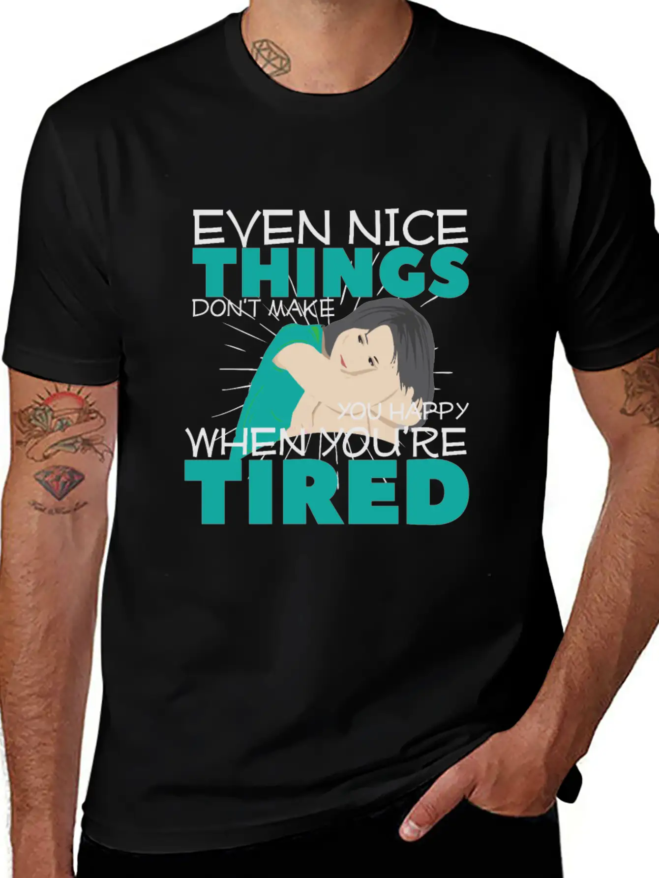 Tired Unisex Short Sleeve Soft Cotton T-Shirt – Casual Everyday Wear
