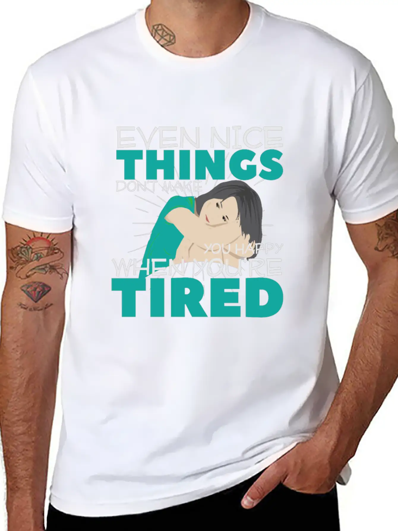 Tired Unisex Short Sleeve Soft Cotton T-Shirt – Casual Everyday Wear