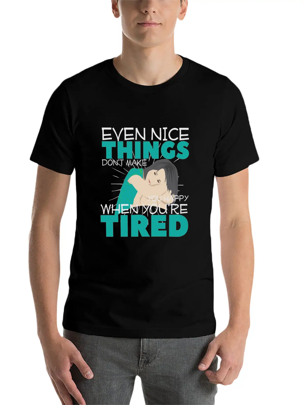 Tired Unisex Short Sleeve Soft Cotton T-Shirt – Casual Everyday Wear