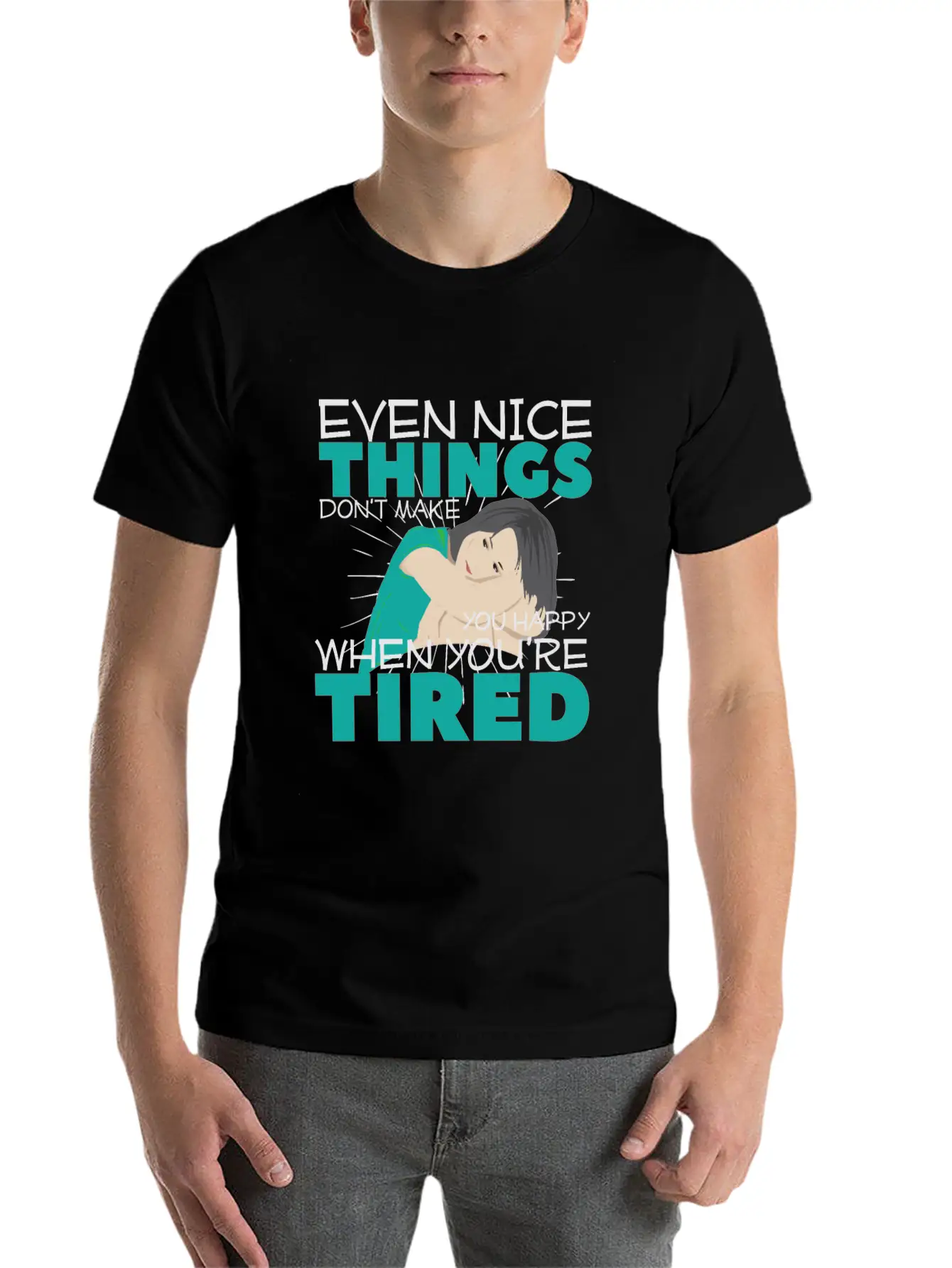 Tired Unisex Short Sleeve Soft Cotton T-Shirt – Casual Everyday Wear