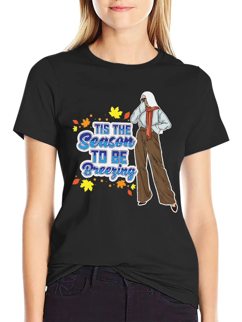 Tis The Season To Be Breezy Sweater Weather Fall Classic Fit Graphic Tee For Daily Comfort – Unisex Cotton Shirt