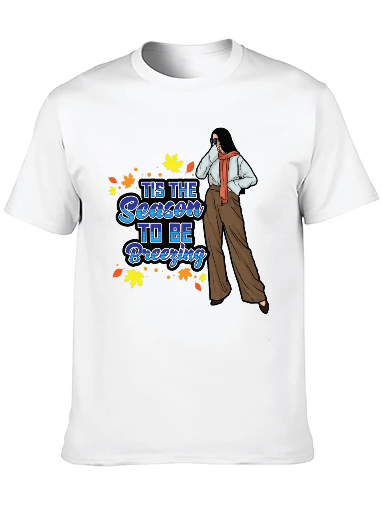 Tis The Season To Be Breezy Sweater Weather Fall Classic Fit Graphic Tee For Daily Comfort – Unisex Cotton Shirt