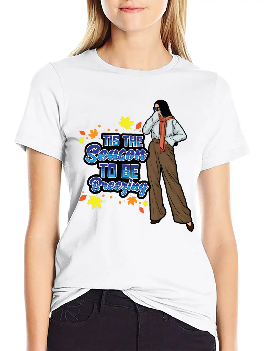 Tis The Season To Be Breezy Sweater Weather Fall Classic Fit Graphic Tee For Daily Comfort – Unisex Cotton Shirt