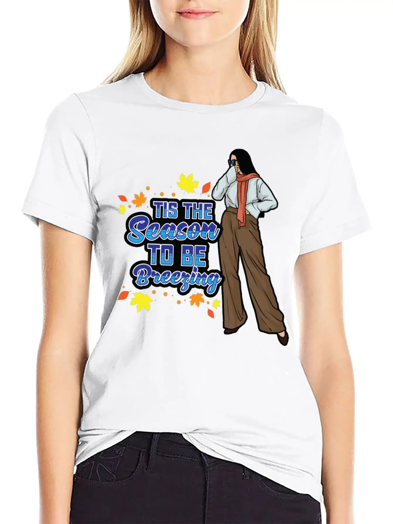 Tis The Season To Be Breezy Sweater Weather Fall Classic Fit Graphic Tee For Daily Comfort – Unisex Cotton Shirt