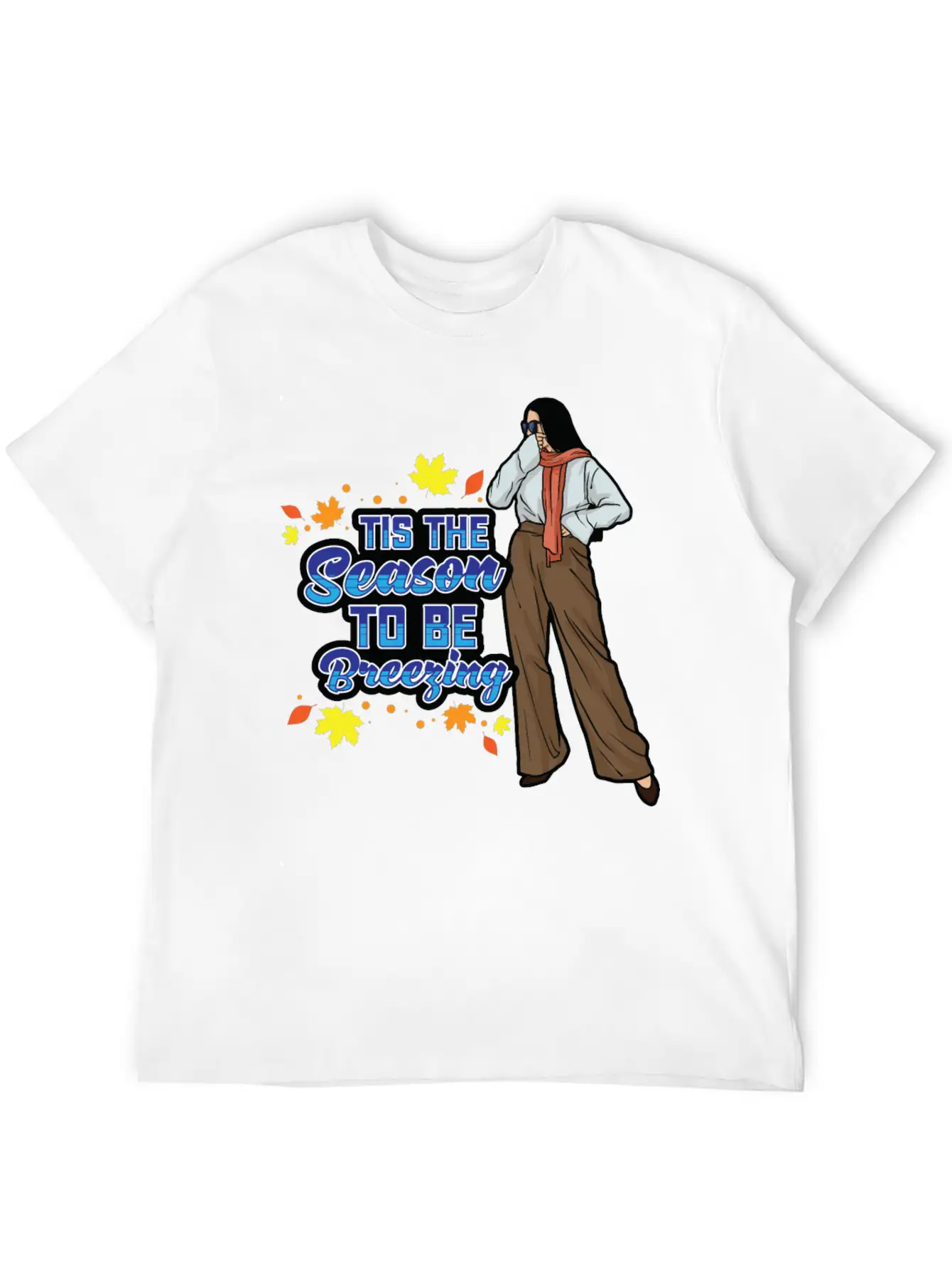 Tis The Season To Be Breezy Sweater Weather Fall Classic Fit Graphic Tee For Daily Comfort – Unisex Cotton Shirt