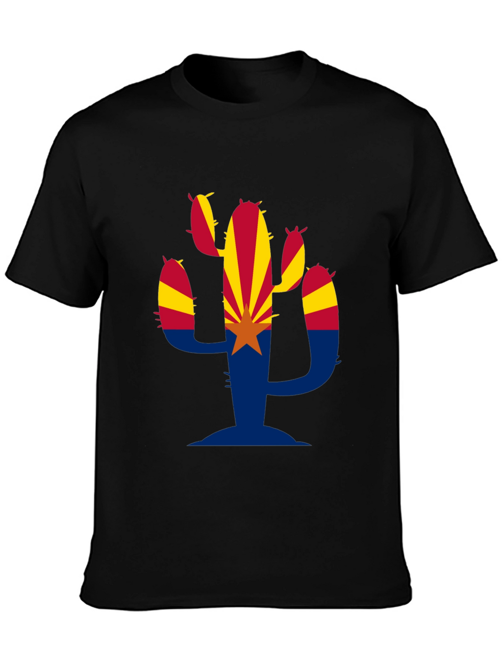 Arizona Flag Cactus Graphic T-Shirt