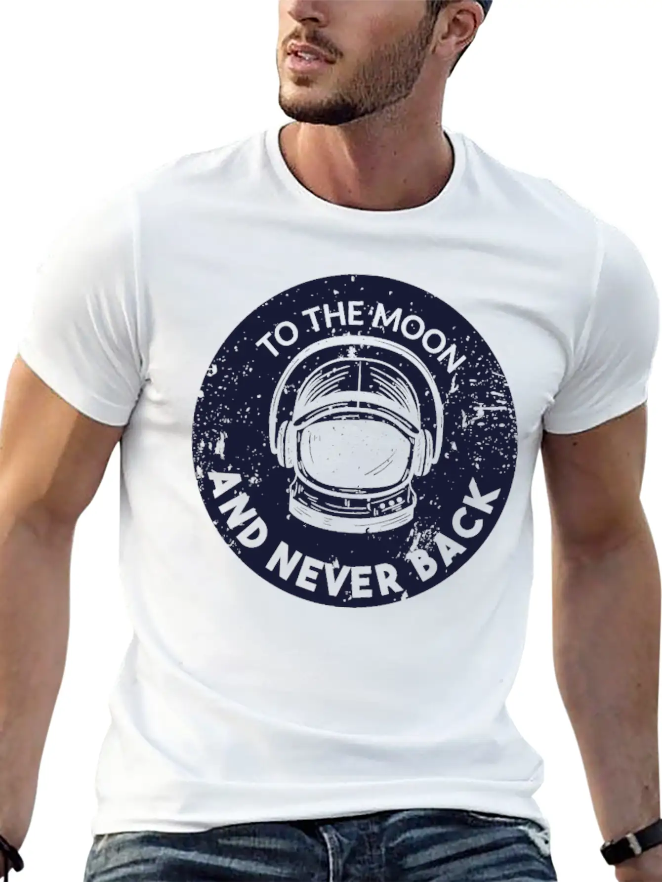 To The Moon An Never Back Unisex Casual T-Shirt – Clean Design For Daily Comfort