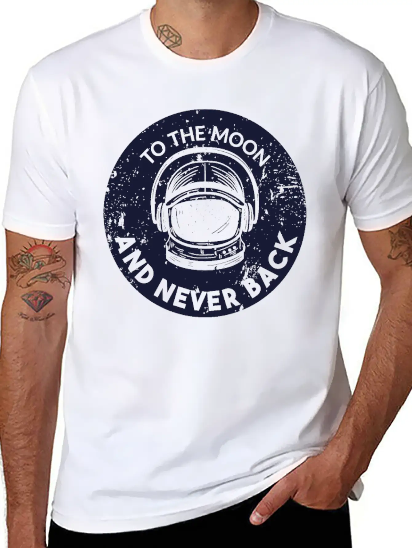 To The Moon An Never Back Unisex Casual T-Shirt – Clean Design For Daily Comfort