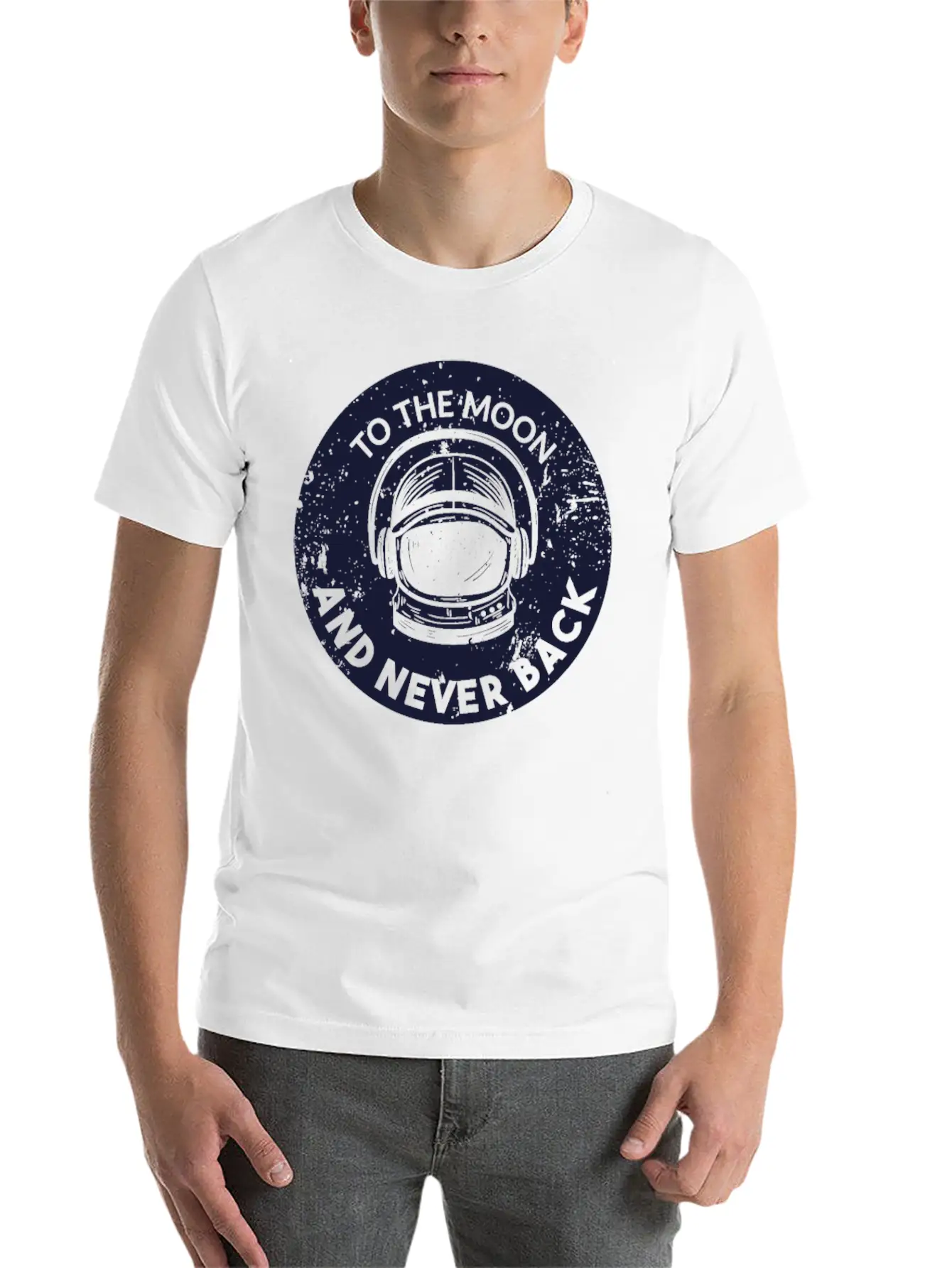 To The Moon An Never Back Unisex Casual T-Shirt – Clean Design For Daily Comfort