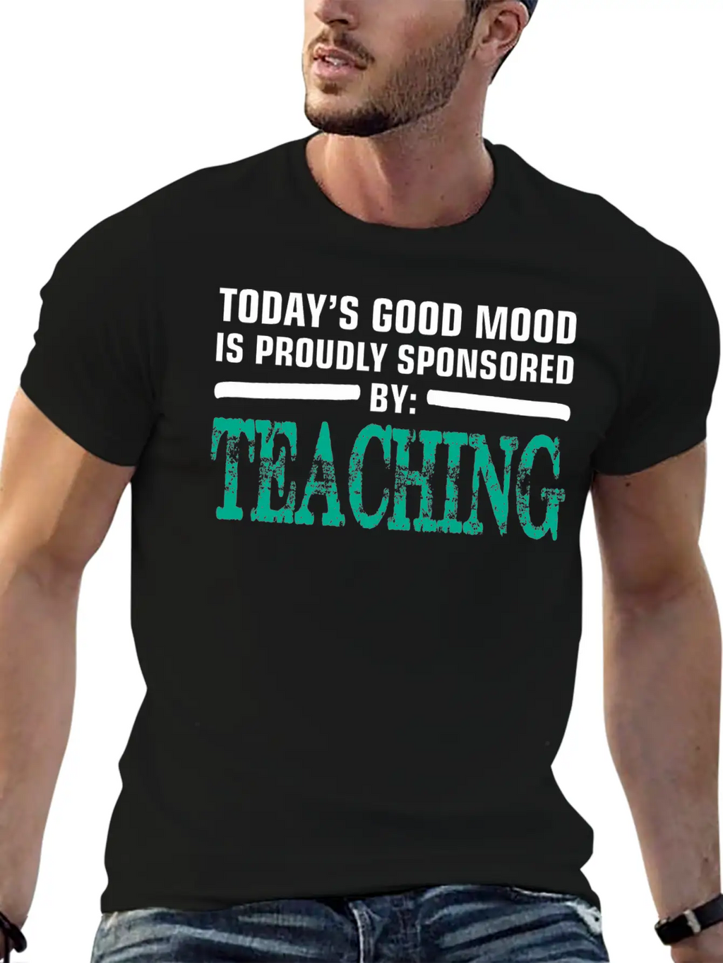 Todays Good Mood Proudly Sponsored Teaching Unisex Short Sleeve Soft Cotton T-Shirt – Casual Everyday Wear