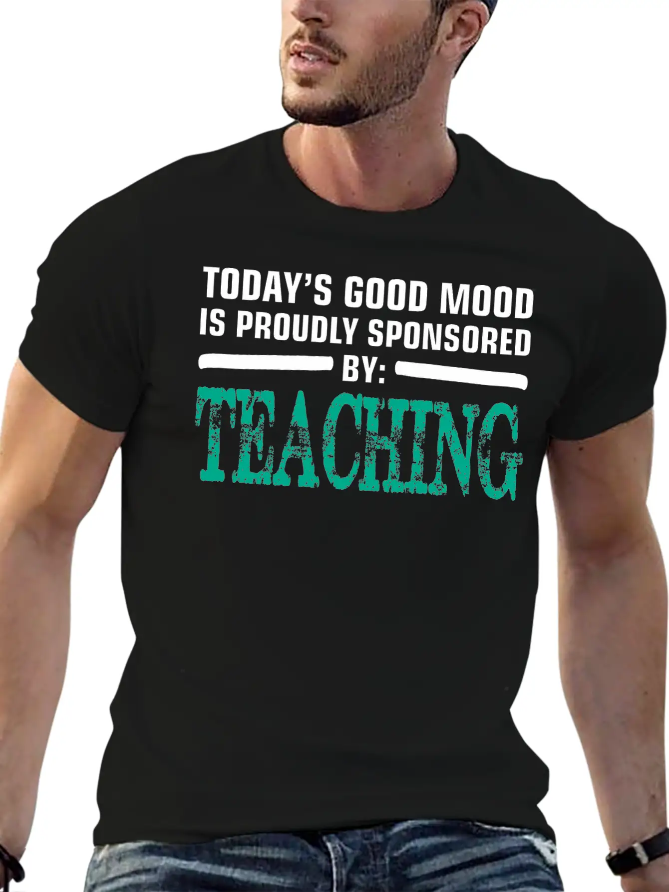 Todays Good Mood Proudly Sponsored Teaching Unisex Short Sleeve Soft Cotton T-Shirt – Casual Everyday Wear