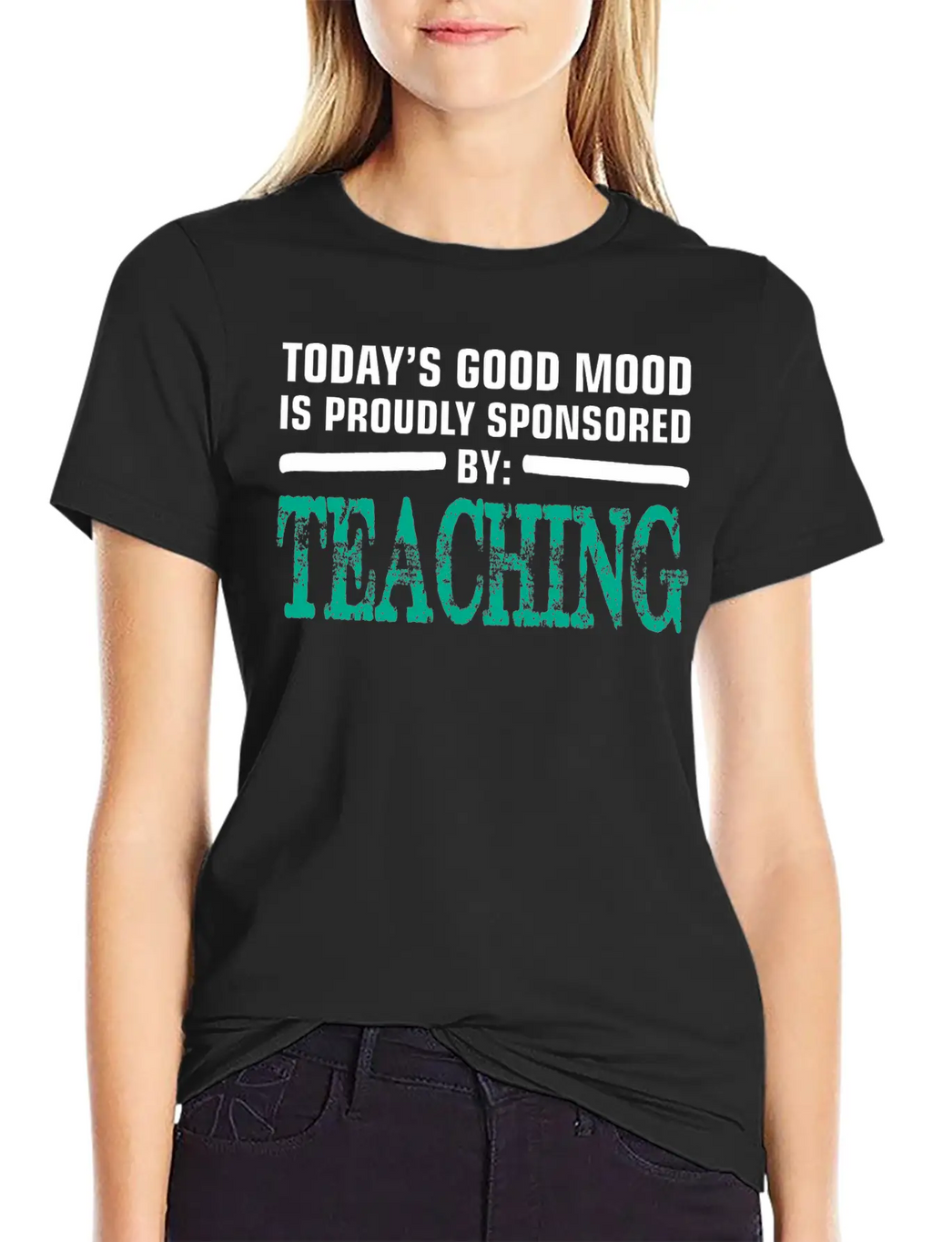 Todays Good Mood Proudly Sponsored Teaching Unisex Short Sleeve Soft Cotton T-Shirt – Casual Everyday Wear