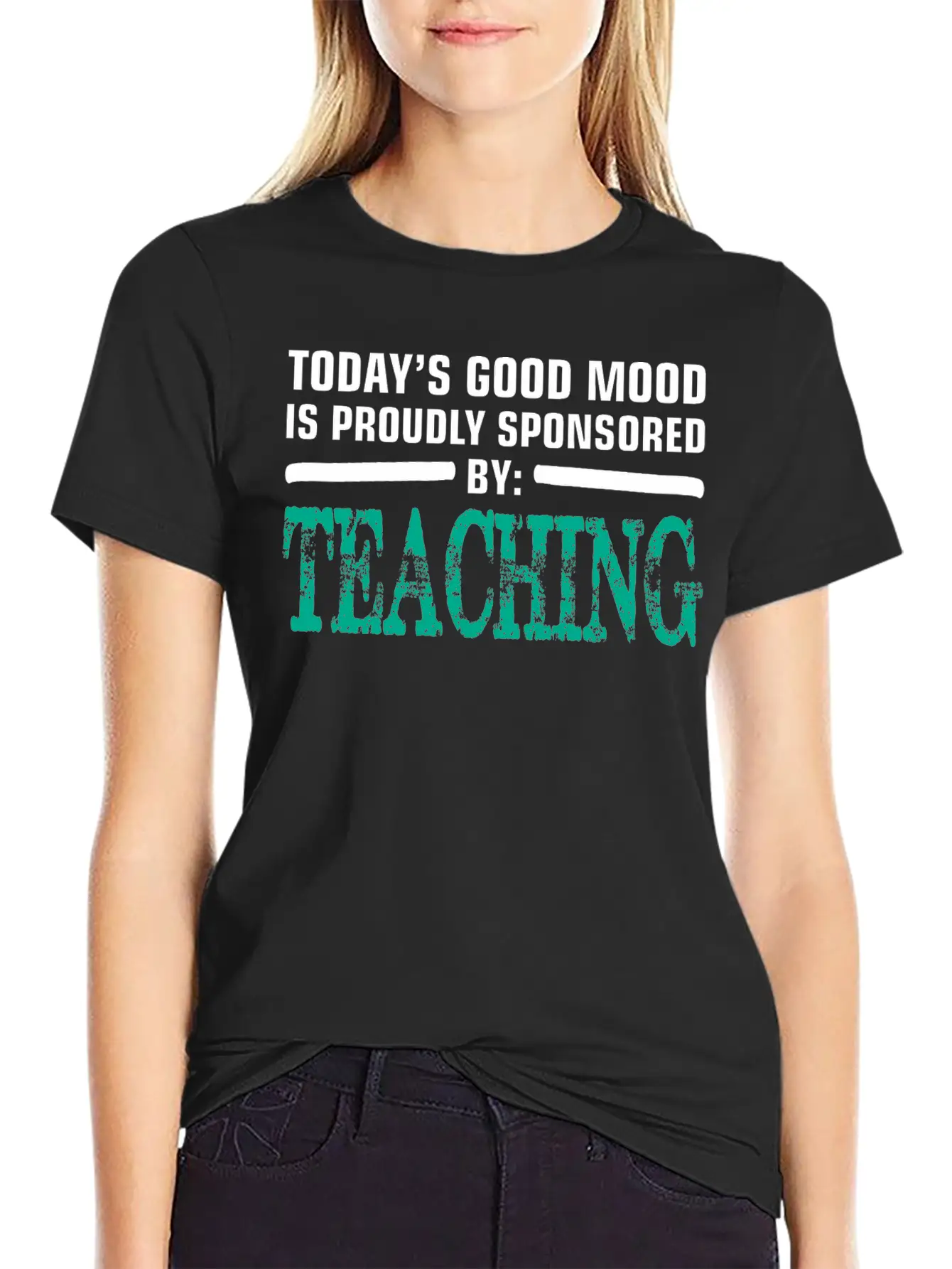 Todays Good Mood Proudly Sponsored Teaching Unisex Short Sleeve Soft Cotton T-Shirt – Casual Everyday Wear
