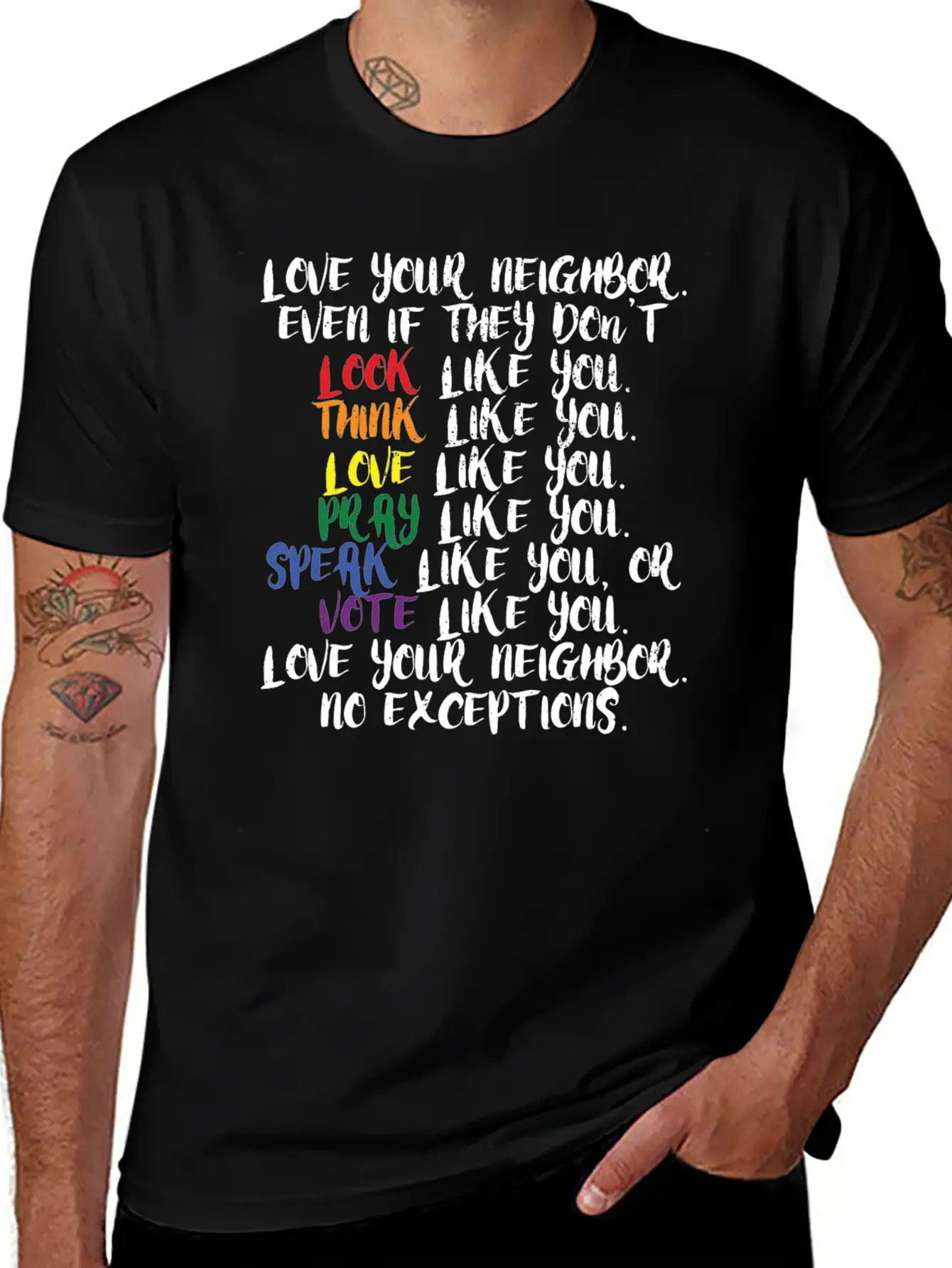 Tolerance Humanity Equality Kindness Cool Gift Stylish Everyday T-Shirt – Unisex Basic Cotton Tee