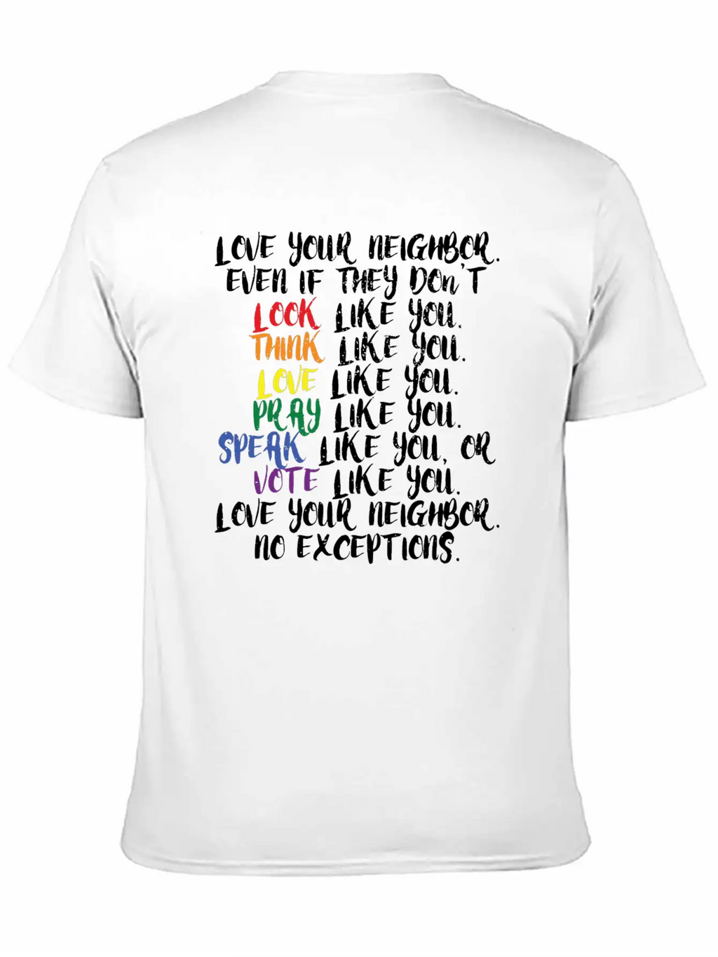 Tolerance Humanity Equality Kindness Cool Gift Stylish Everyday T-Shirt – Unisex Basic Cotton Tee