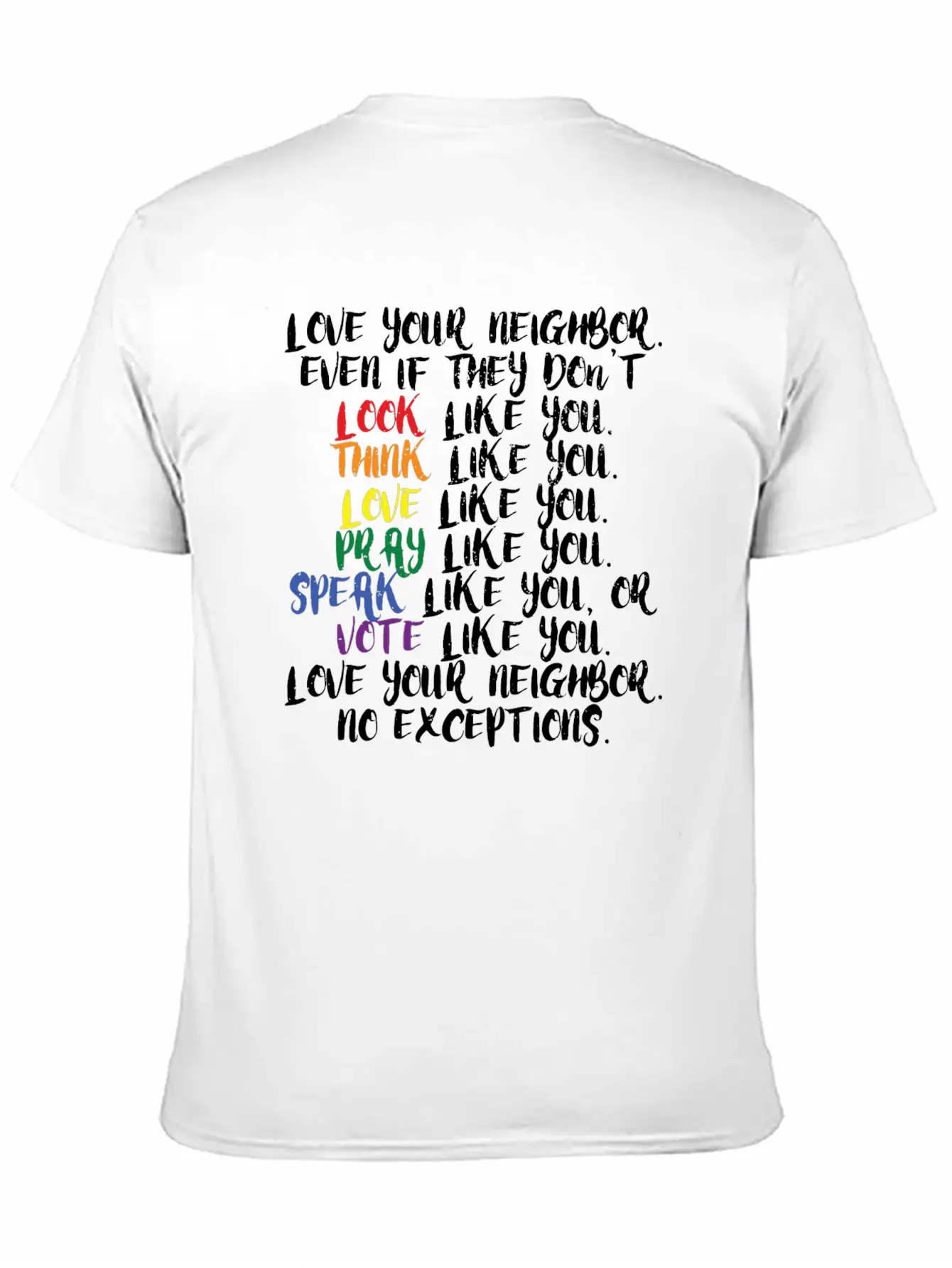 Tolerance Humanity Equality Kindness Cool Gift Stylish Everyday T-Shirt – Unisex Basic Cotton Tee