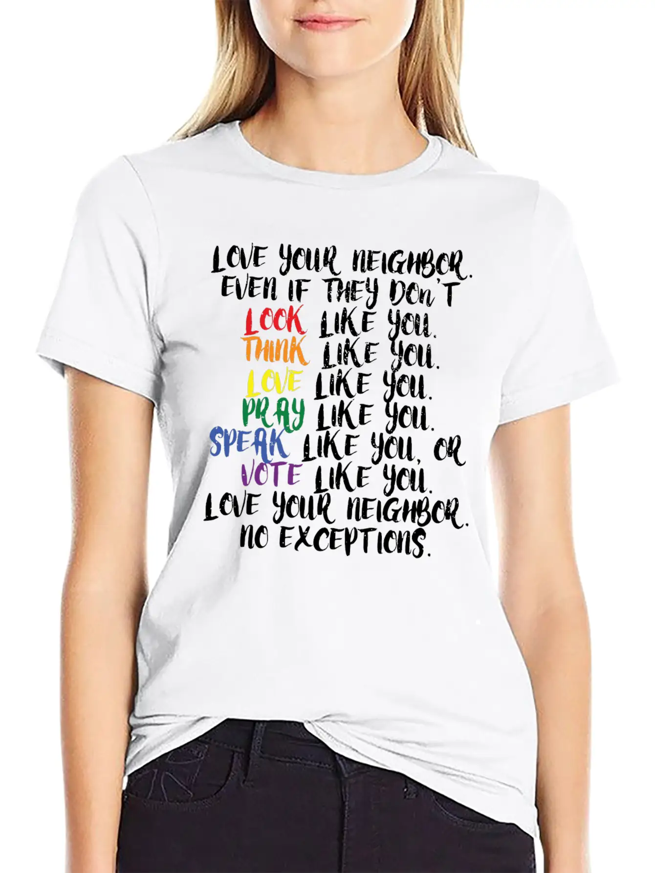 Tolerance Humanity Equality Kindness Cool Gift Stylish Everyday T-Shirt – Unisex Basic Cotton Tee