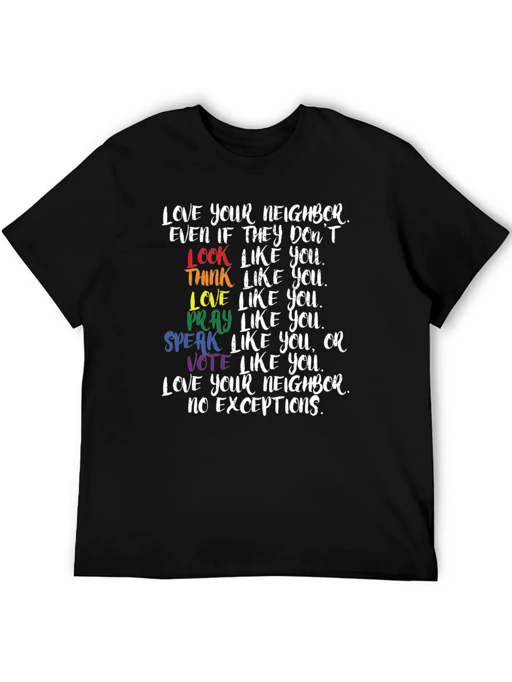 Tolerance Humanity Equality Kindness Cool Gift Stylish Everyday T-Shirt – Unisex Basic Cotton Tee