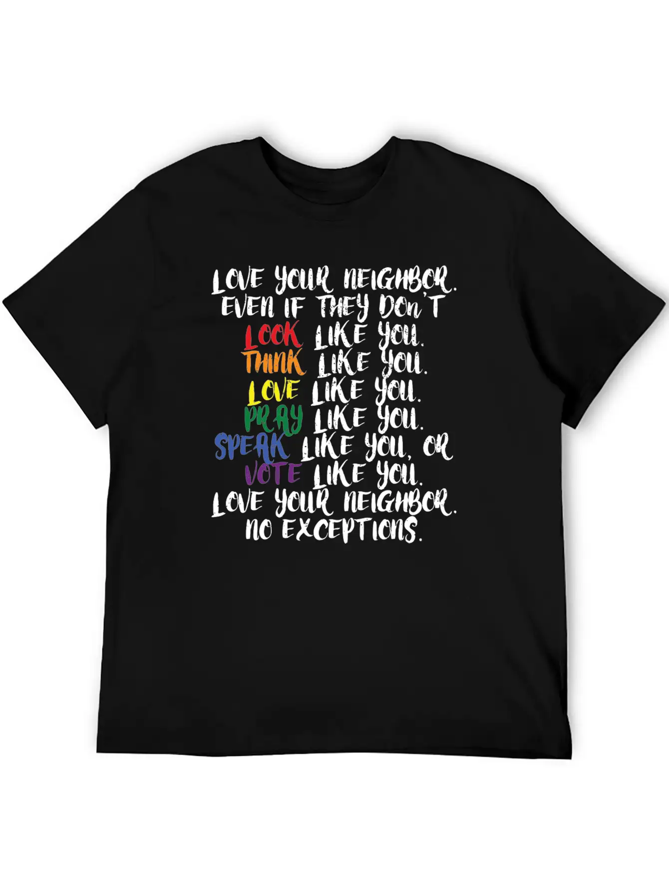 Tolerance Humanity Equality Kindness Cool Gift Stylish Everyday T-Shirt – Unisex Basic Cotton Tee