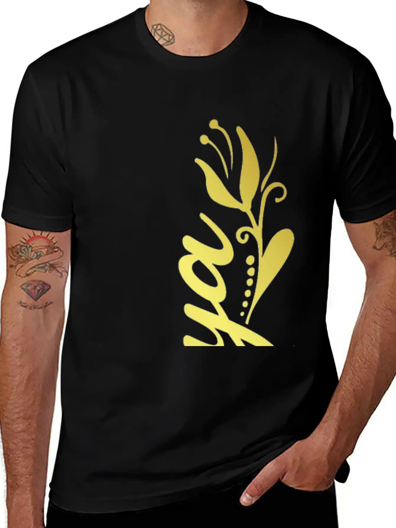 Tonya Name Faux Gold Tulip Flourish Unisex Short Sleeve Soft Cotton T-Shirt – Casual Everyday Wear