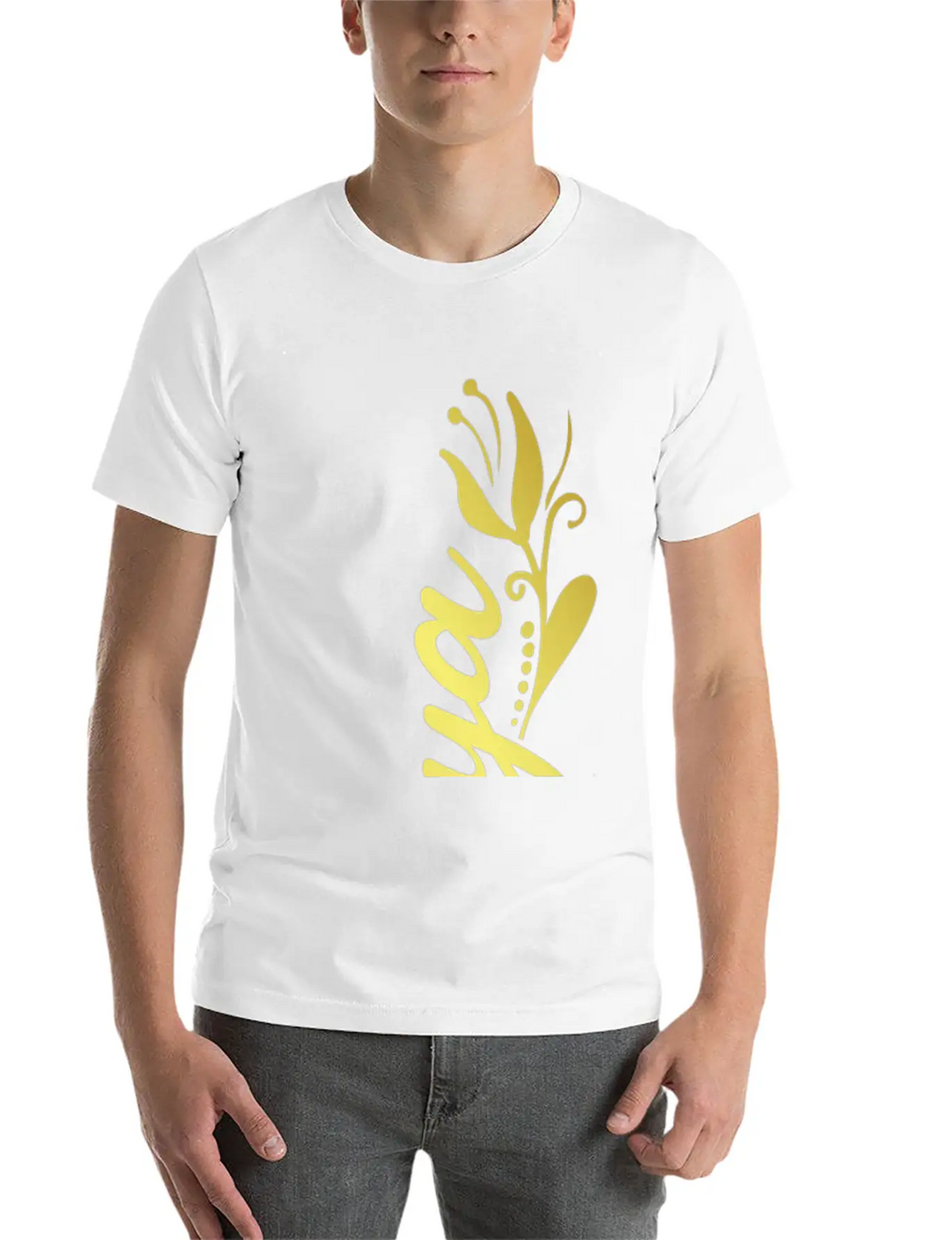 Tonya Name Faux Gold Tulip Flourish Unisex Short Sleeve Soft Cotton T-Shirt – Casual Everyday Wear