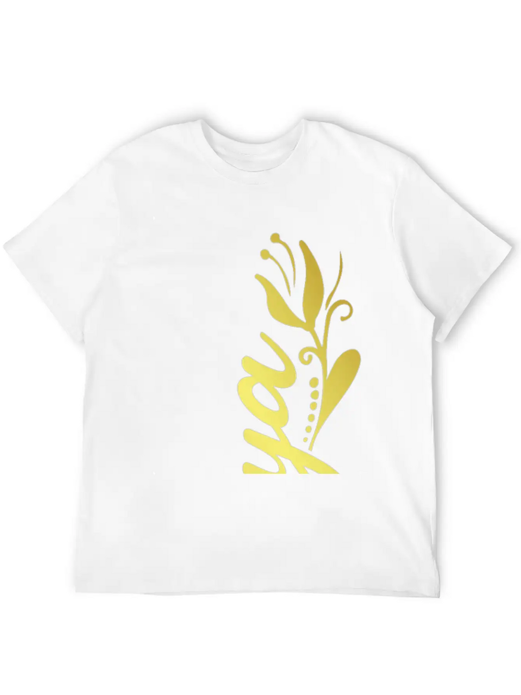 Tonya Name Faux Gold Tulip Flourish Unisex Short Sleeve Soft Cotton T-Shirt – Casual Everyday Wear