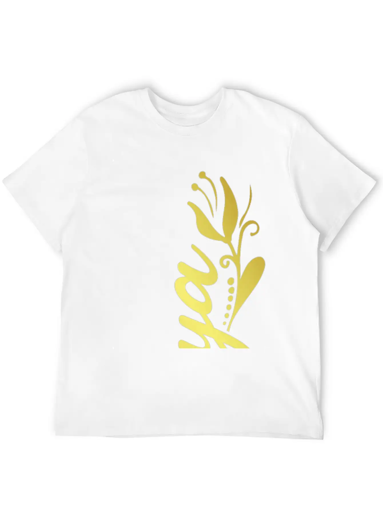 Tonya Name Faux Gold Tulip Flourish Unisex Short Sleeve Soft Cotton T-Shirt – Casual Everyday Wear