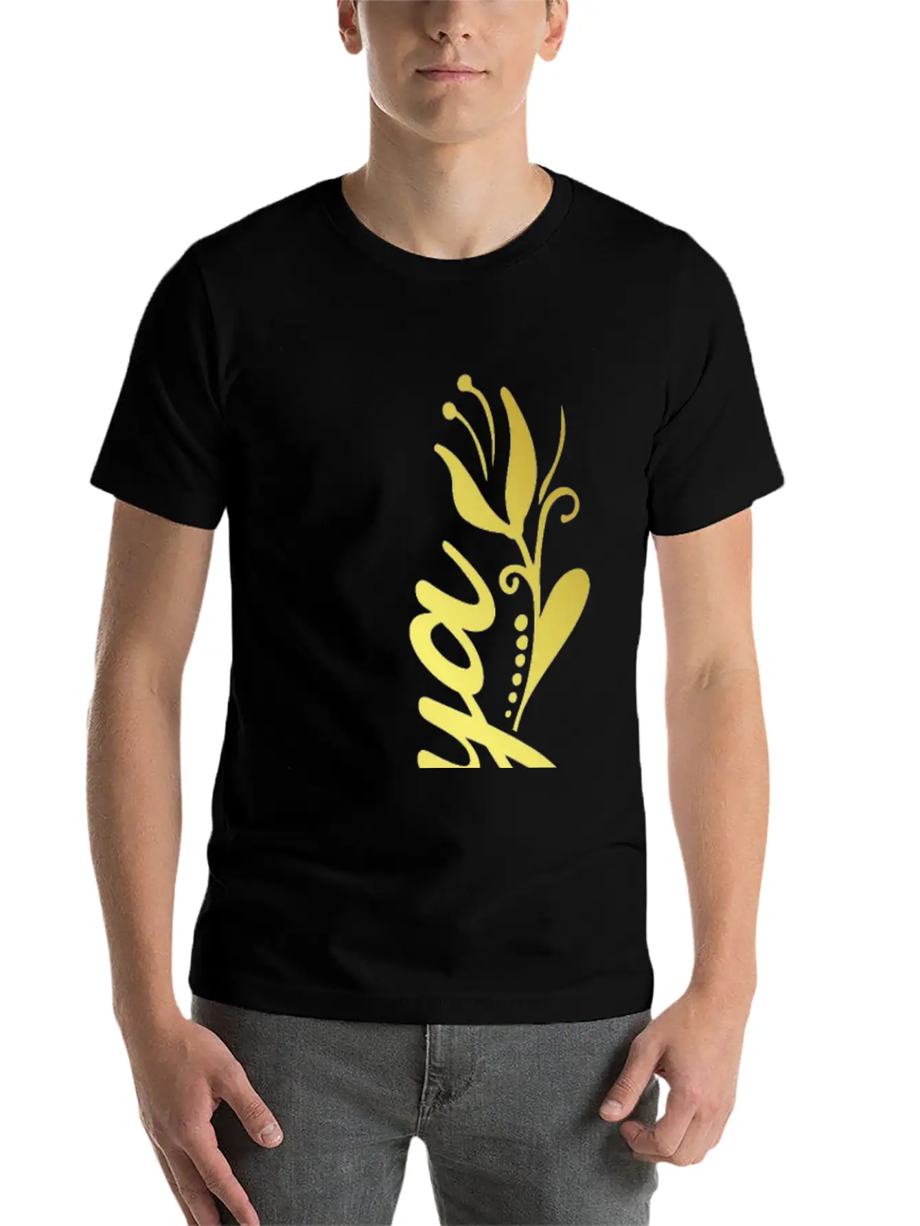 Tonya Name Faux Gold Tulip Flourish Unisex Short Sleeve Soft Cotton T-Shirt – Casual Everyday Wear