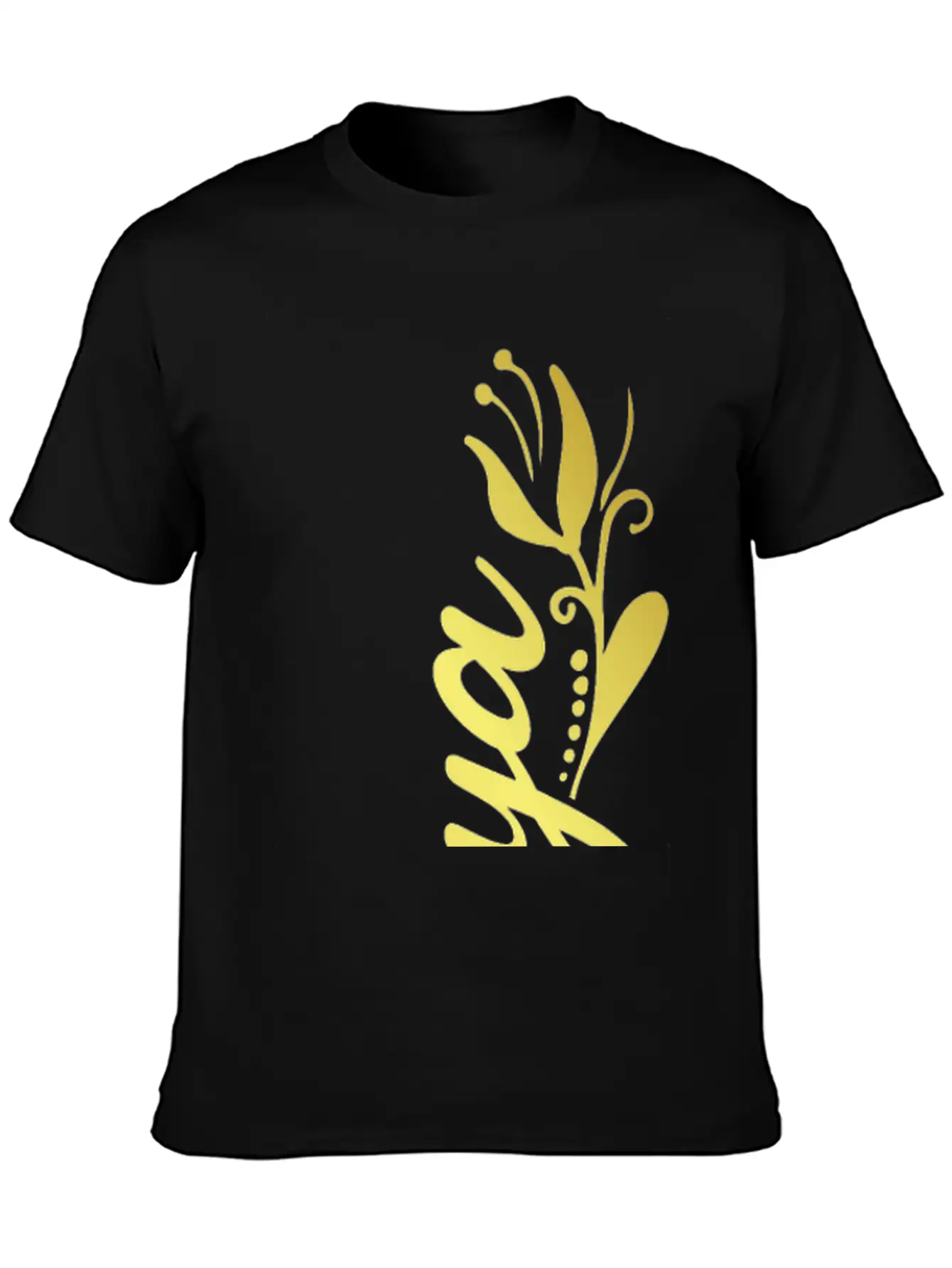 Tonya Name Faux Gold Tulip Flourish Unisex Short Sleeve Soft Cotton T-Shirt – Casual Everyday Wear