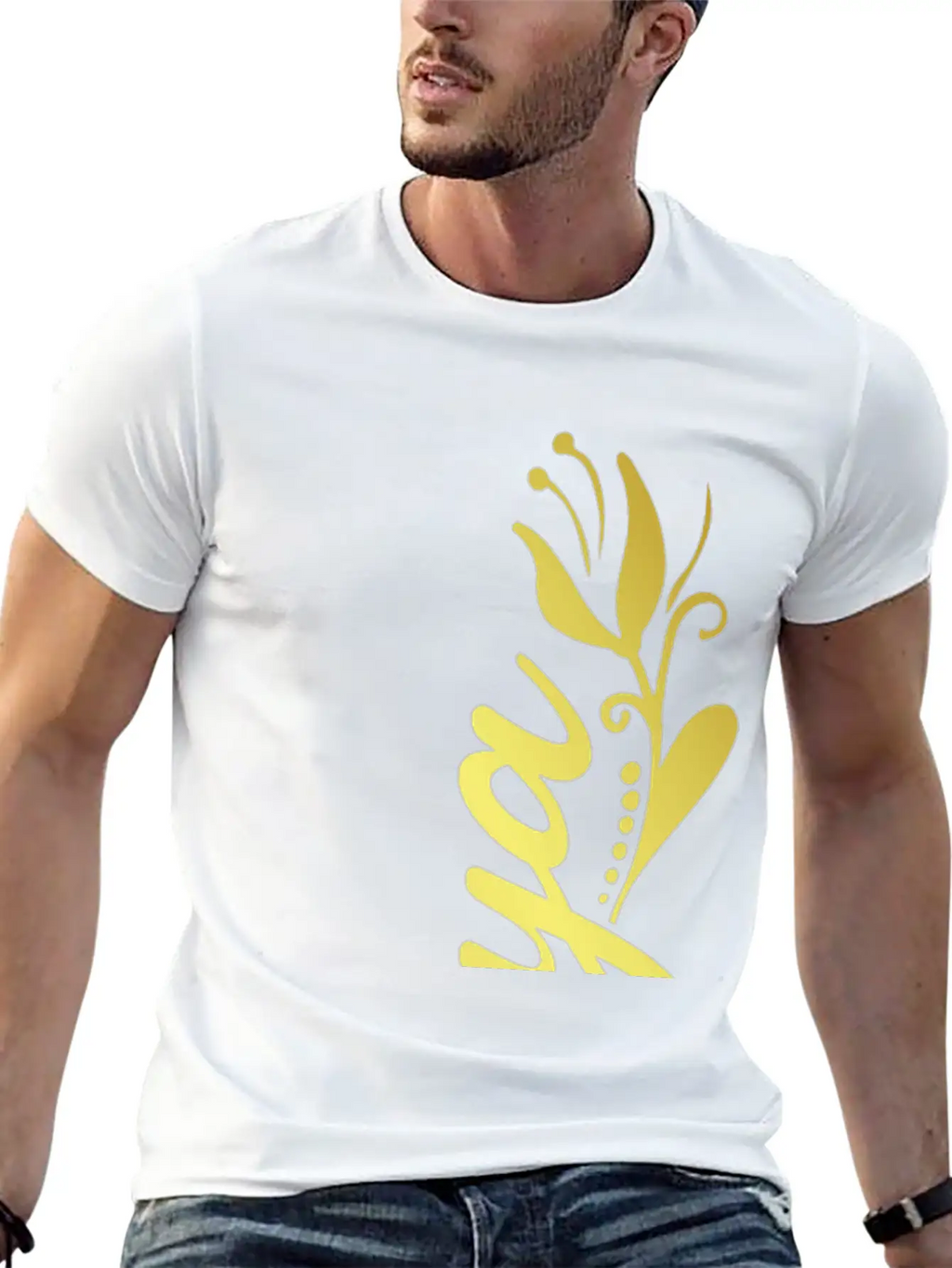 Tonya Name Faux Gold Tulip Flourish Unisex Short Sleeve Soft Cotton T-Shirt – Casual Everyday Wear