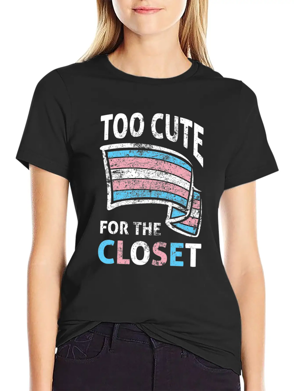 Too Cute For The Closet LGBTQ Transsexual Pride Unisex Casual T-Shirt – Clean Design For Daily Comfort