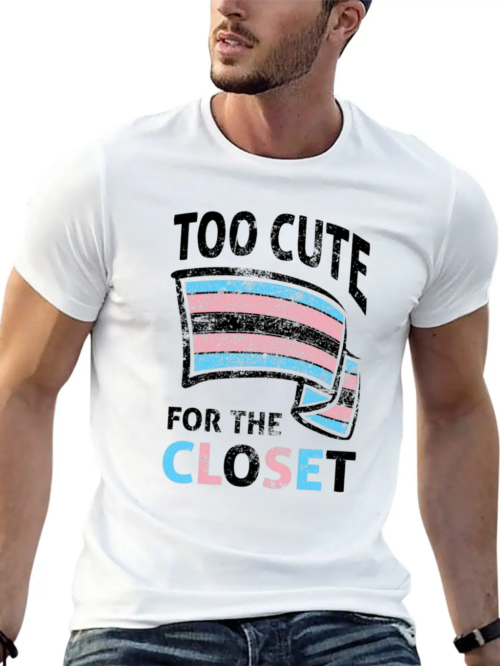 Too Cute For The Closet LGBTQ Transsexual Pride Unisex Casual T-Shirt – Clean Design For Daily Comfort