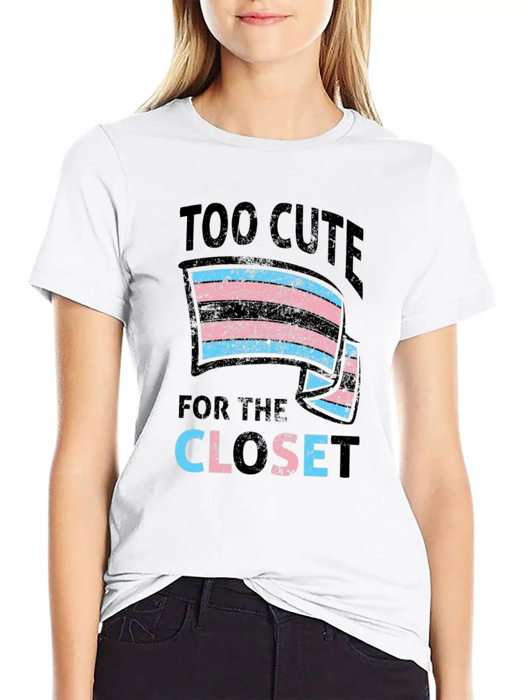 Too Cute For The Closet LGBTQ Transsexual Pride Unisex Casual T-Shirt – Clean Design For Daily Comfort
